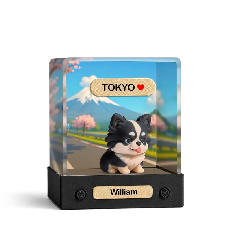 Custom Figure with Decoration Box - Human & Pet Welcome