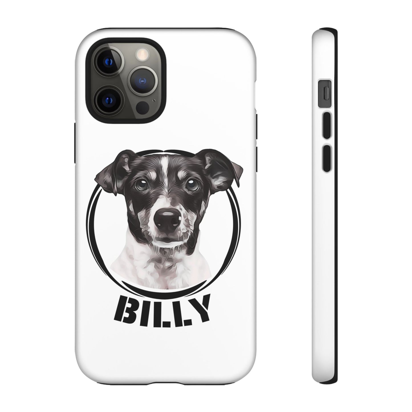 Custom Pet Portrait Phone Case, Black and White - furevermama
