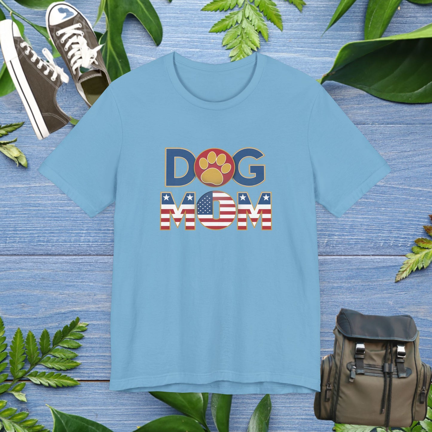 USA Patriotic Dog Mom T-Shirt - furevermama