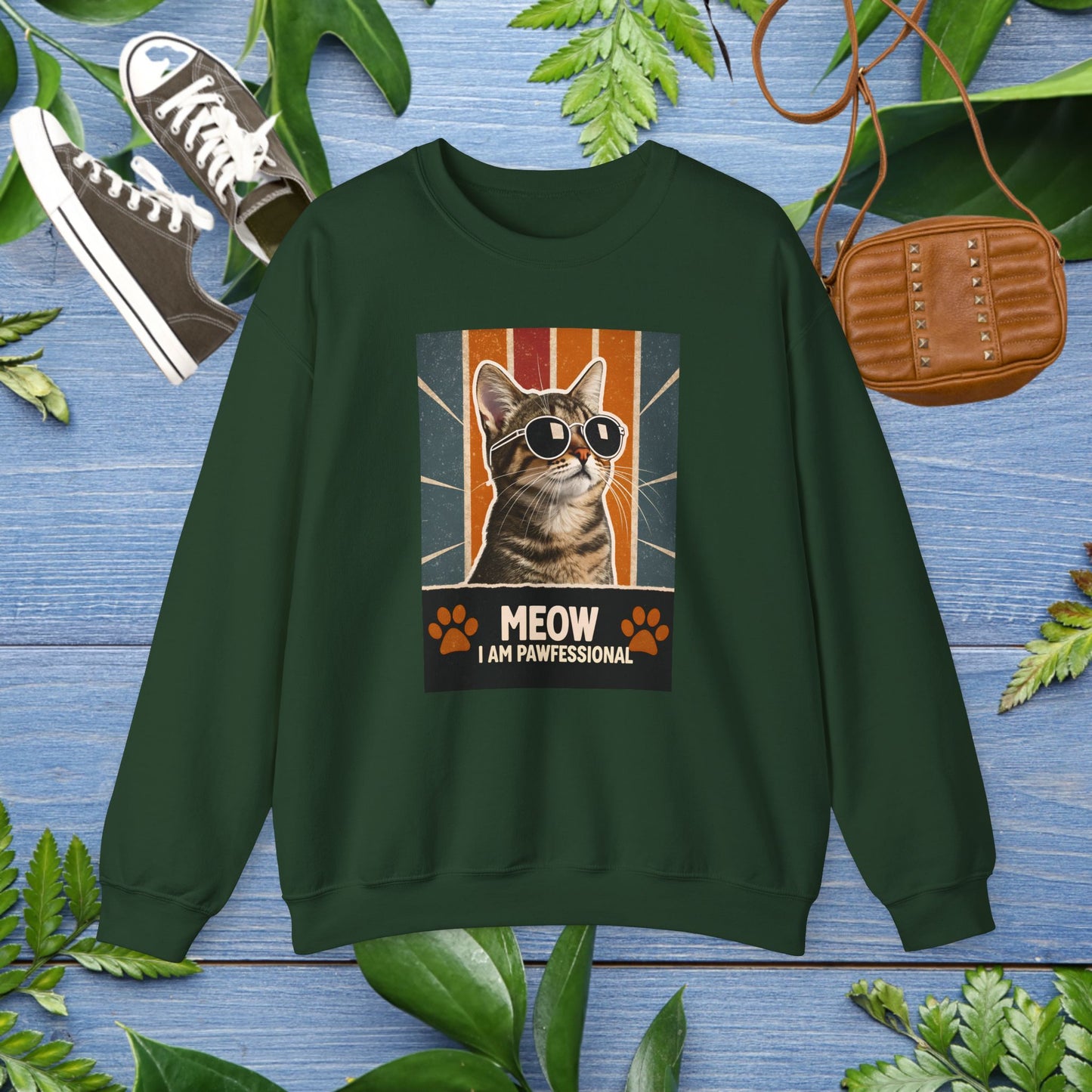 I Am Pawfessional Cat Unisex Heavy Blend Crewneck Sweatshirt - furevermama