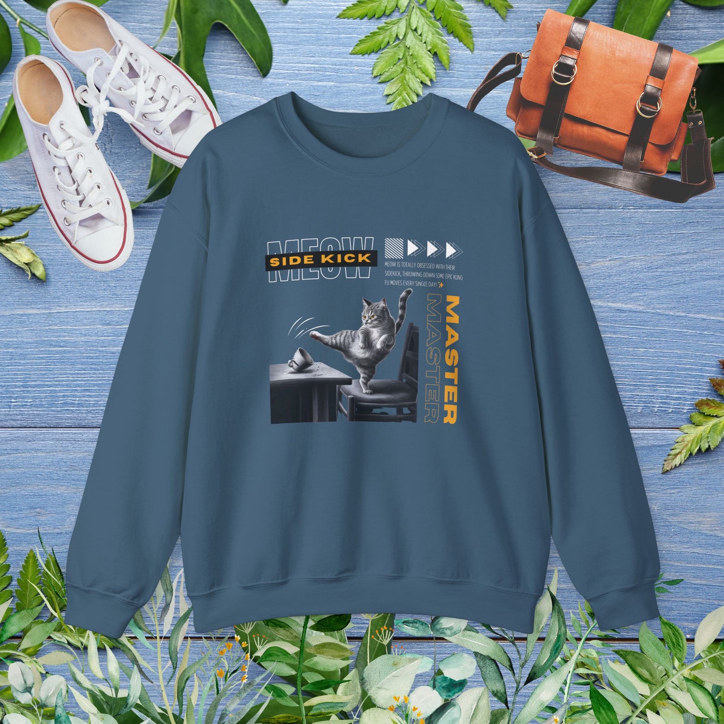 Meow Side Kick Unisex Sweatshirt - furevermama