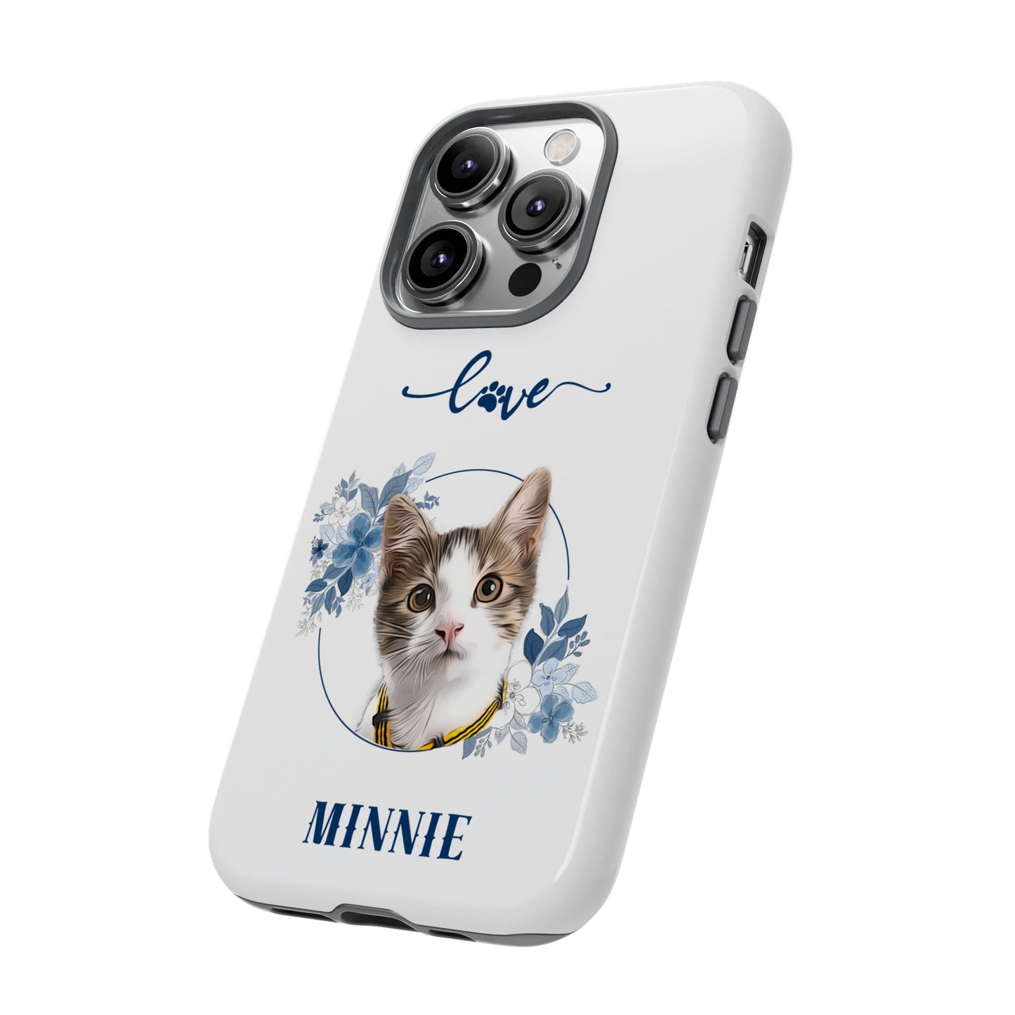 Custom Pet Portrait In Flower Circle Phone Case - furevermama