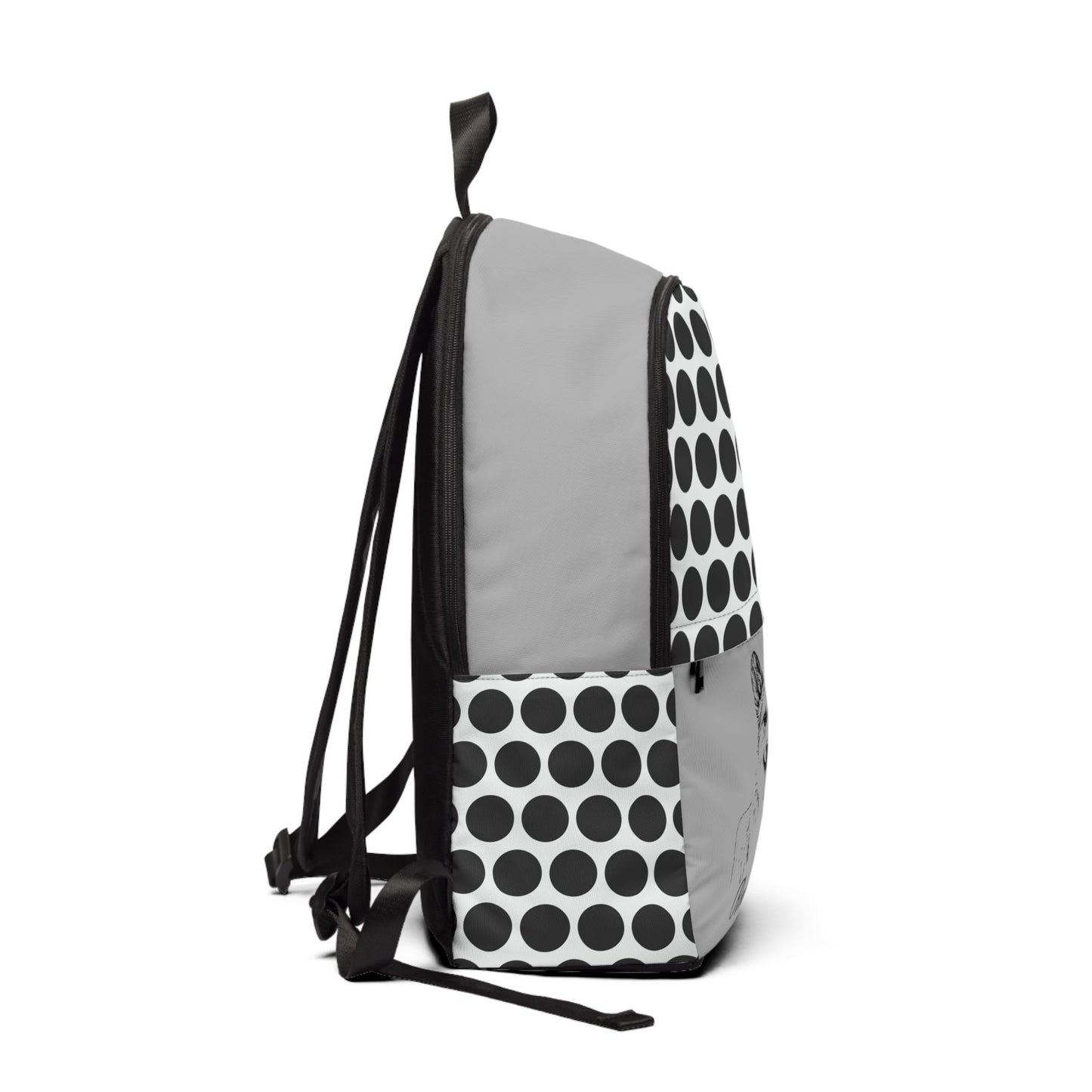 Backpack with Custom Pet Sketch and Circle Pattern Design - furevermama