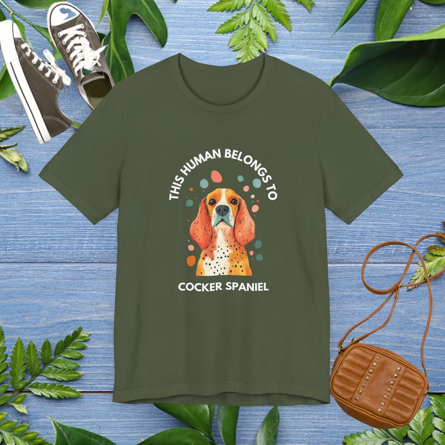 This Human Belongs To Cocker Spaniel Unisex T-Shirt - furevermama