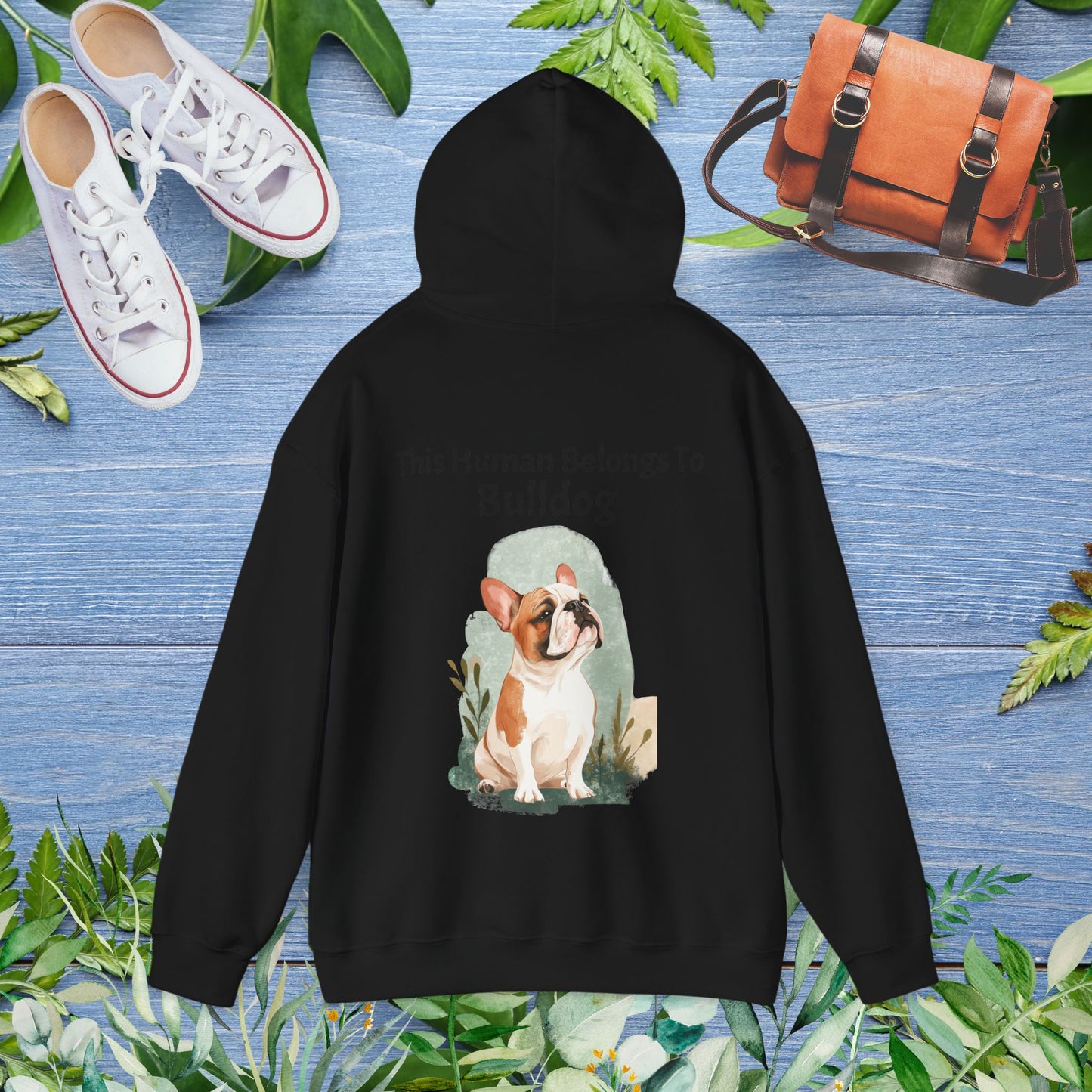 This Human Belongs to Bulldog Unisex Hoodie - furevermama