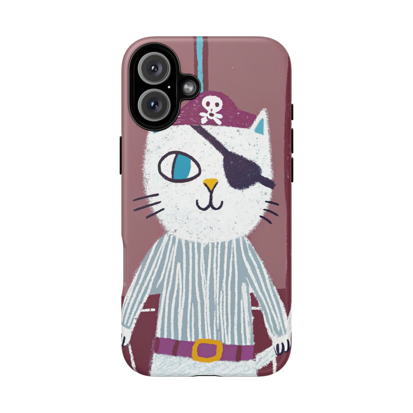 Phone Cases - Hand-Drawn Pirate Cat Design for Cat Lovers