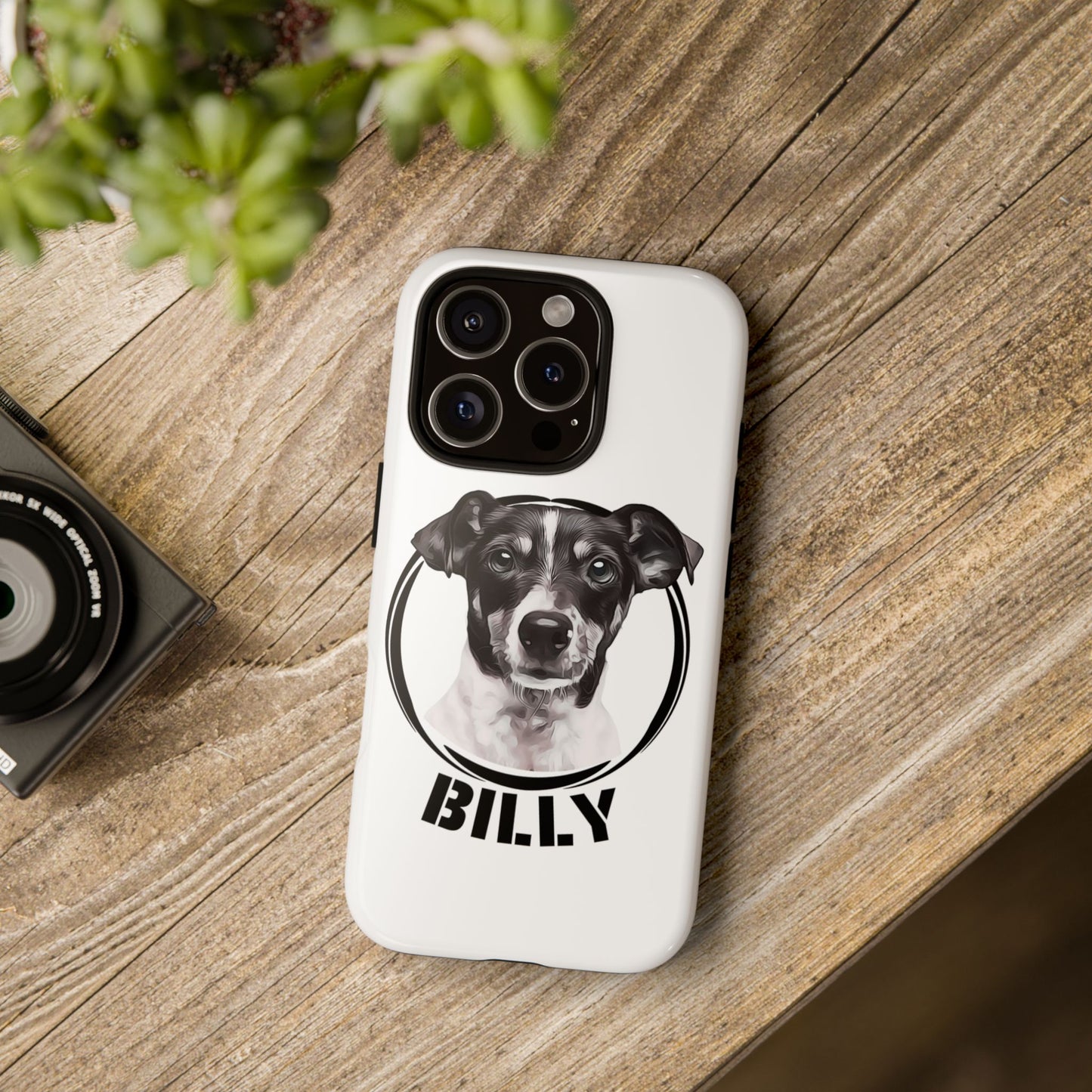 Custom Pet Portrait Phone Case, Black and White - furevermama