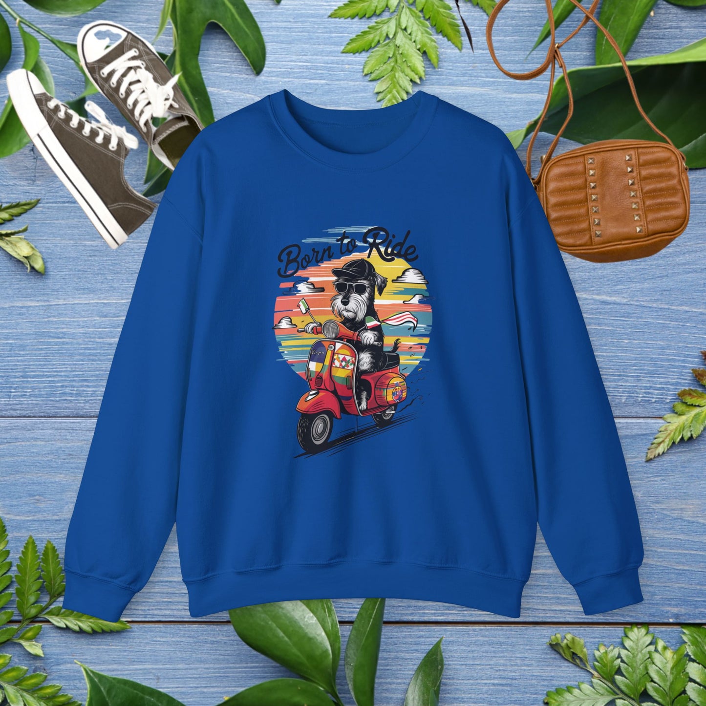 Sweatshirt Dog Born to Ride Unisex Heavy Blend Crewneck - furevermama