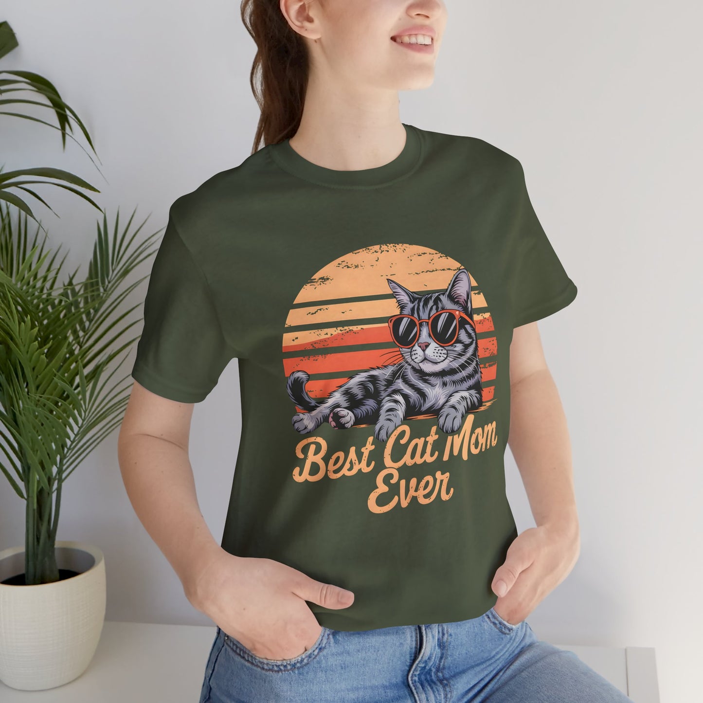 Best Cat Mom Ever Unisex Jersey Tee - Cute Cat Graphic T-Shirt
