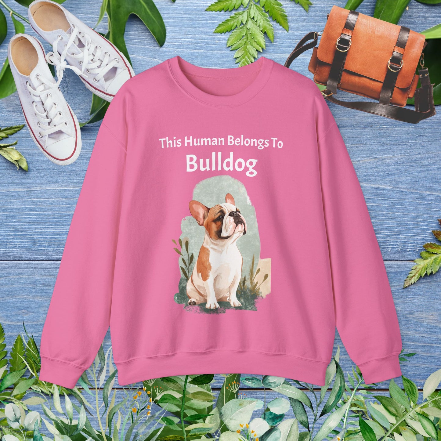 This Human Belongs To Bulldog Unisex Sweatshirt - furevermama