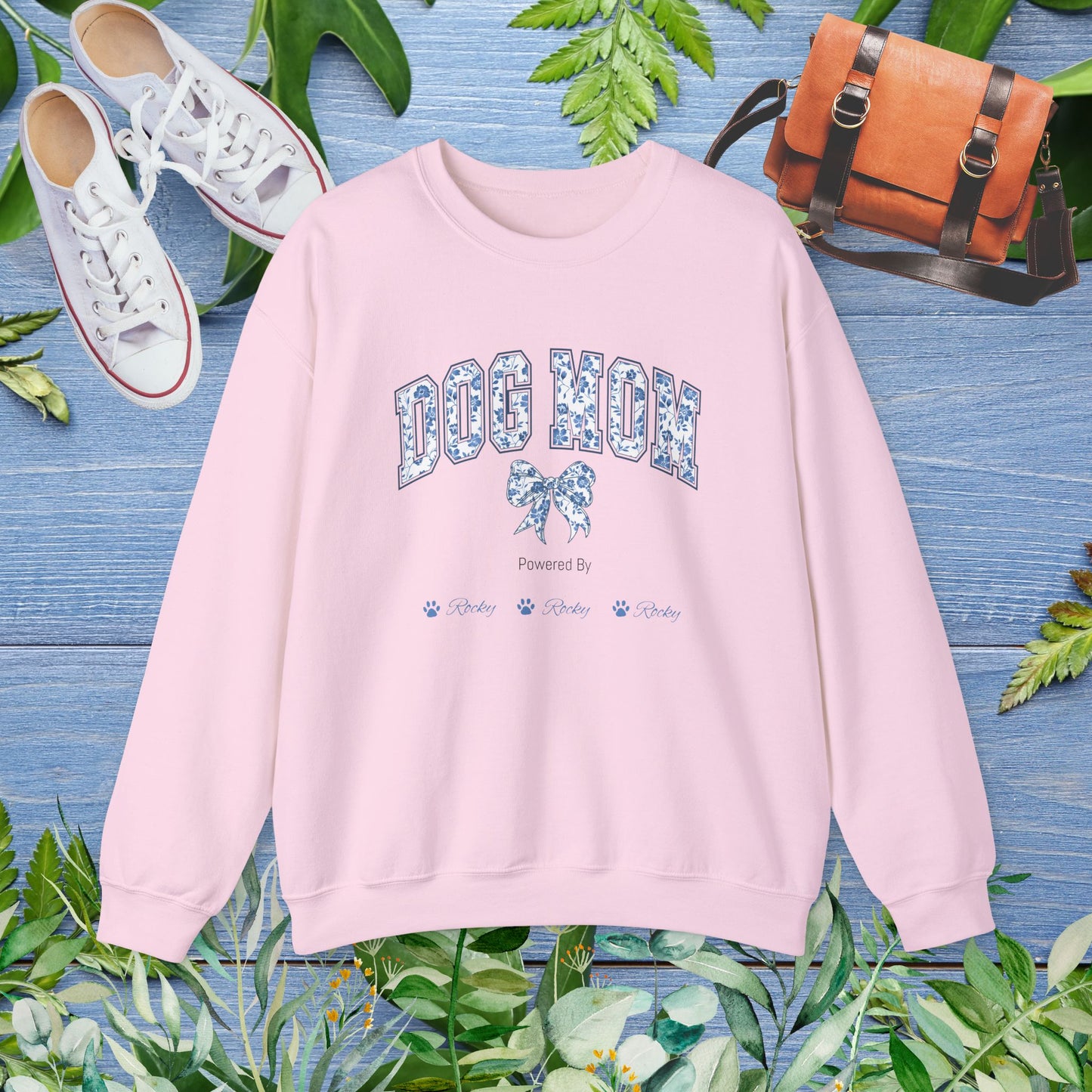 Dog Mom Powered by Dogs Crewneck Sweatshirt - furevermama