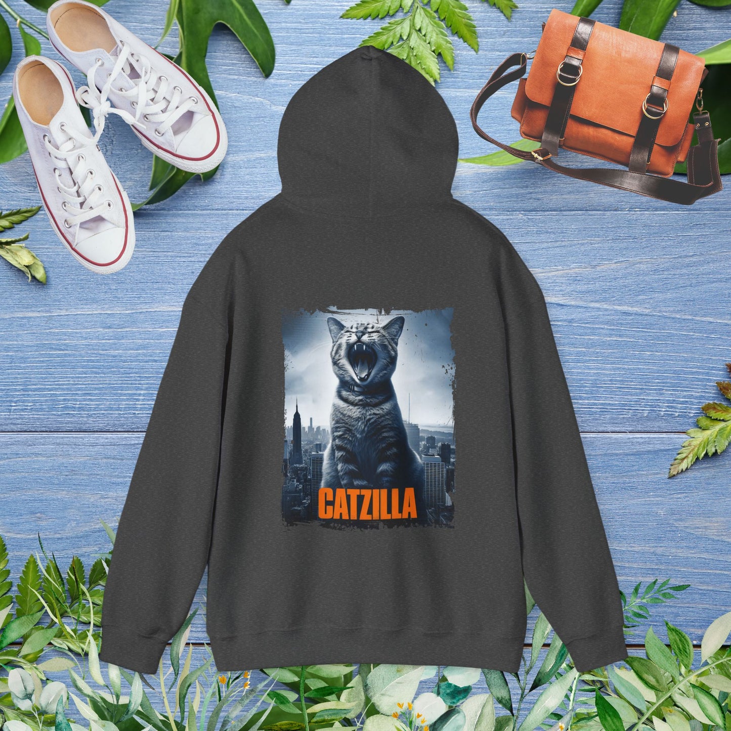 Catzilla Unisex Hoodie (Back Print) - furevermama