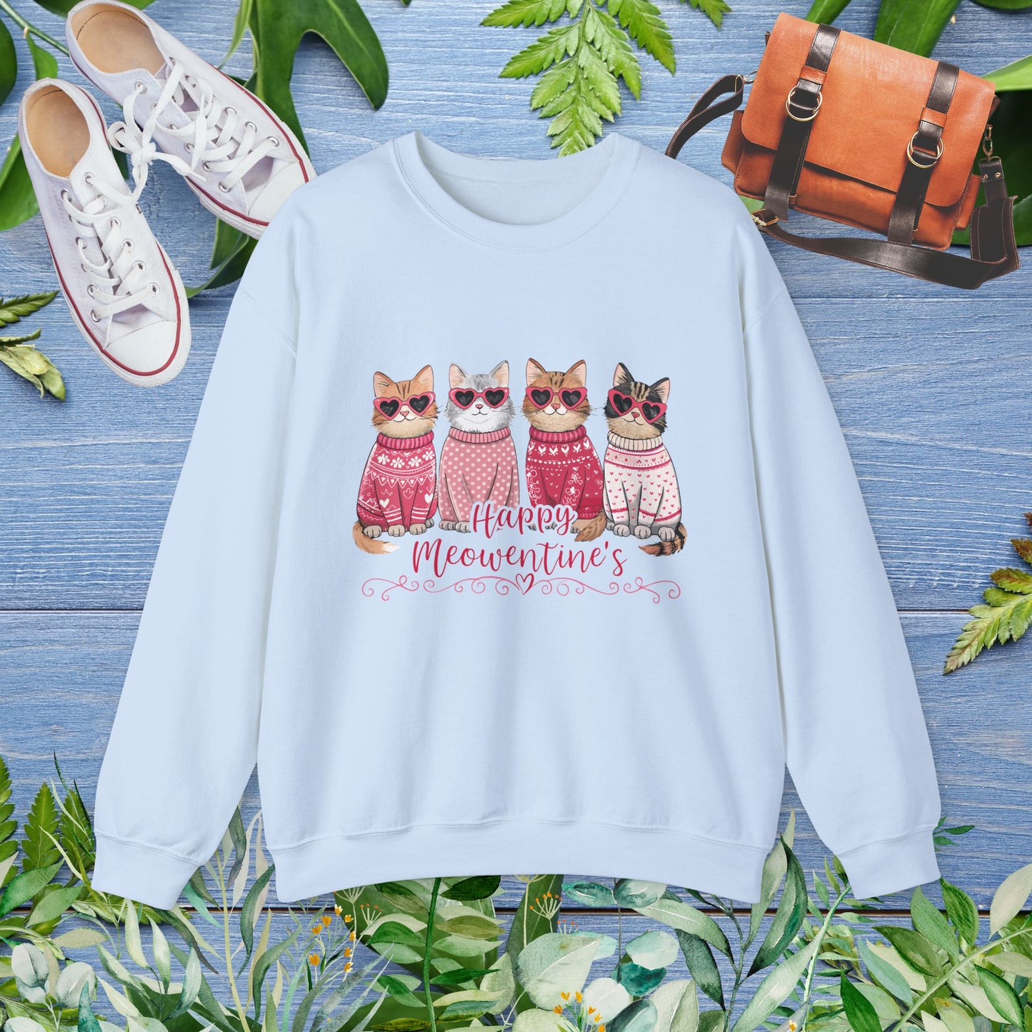 Happy Meowentine's Crewneck Sweatshirt - furevermama
