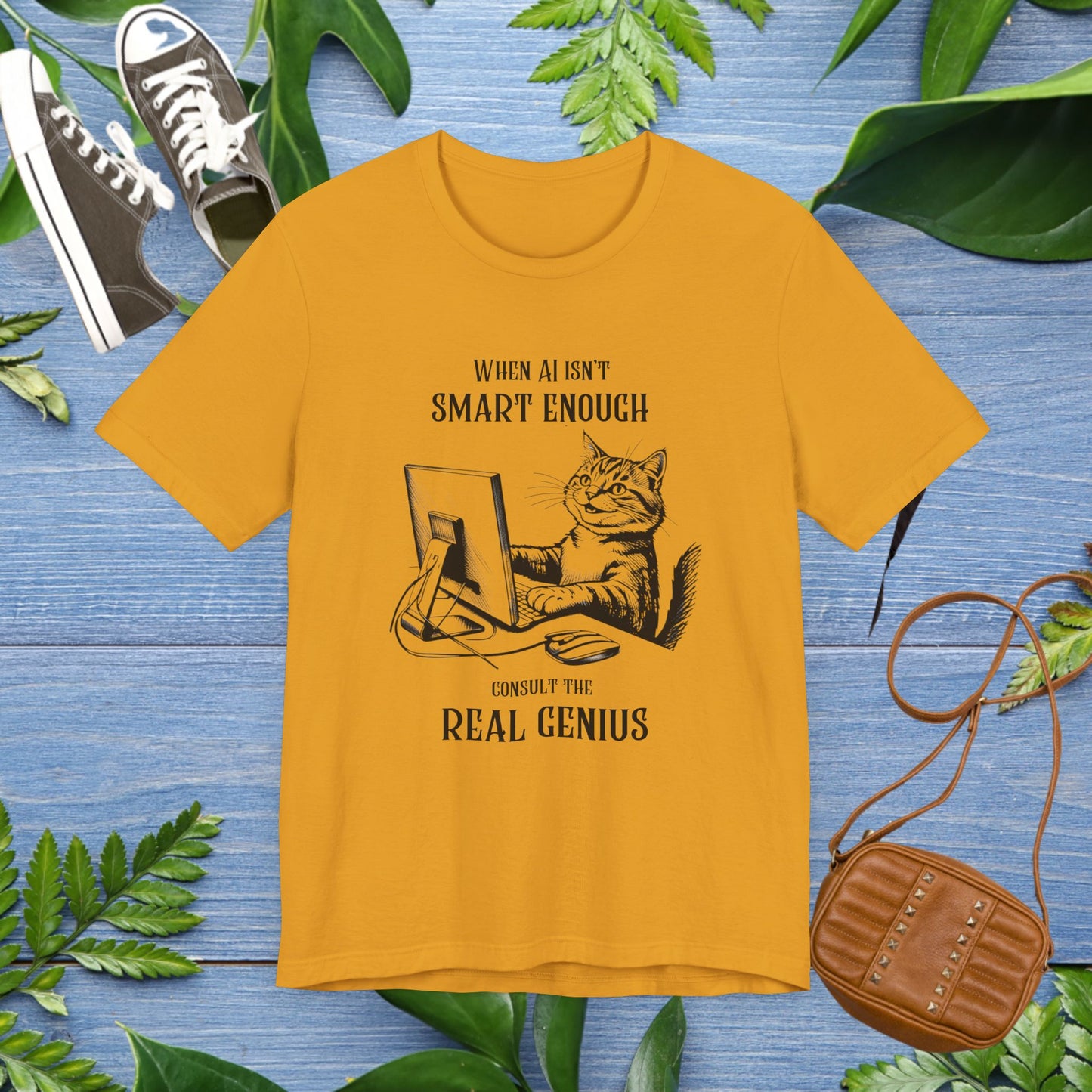 Cat Lover AI Enthusiast Unisex T-Shirt - Real Genius Design - furevermama