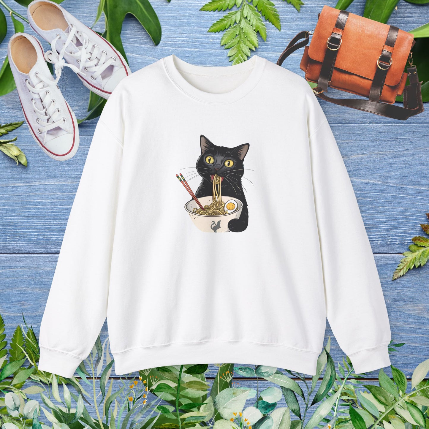 My Cat Eating My Ramen Crewneck Sweatshirt - furevermama