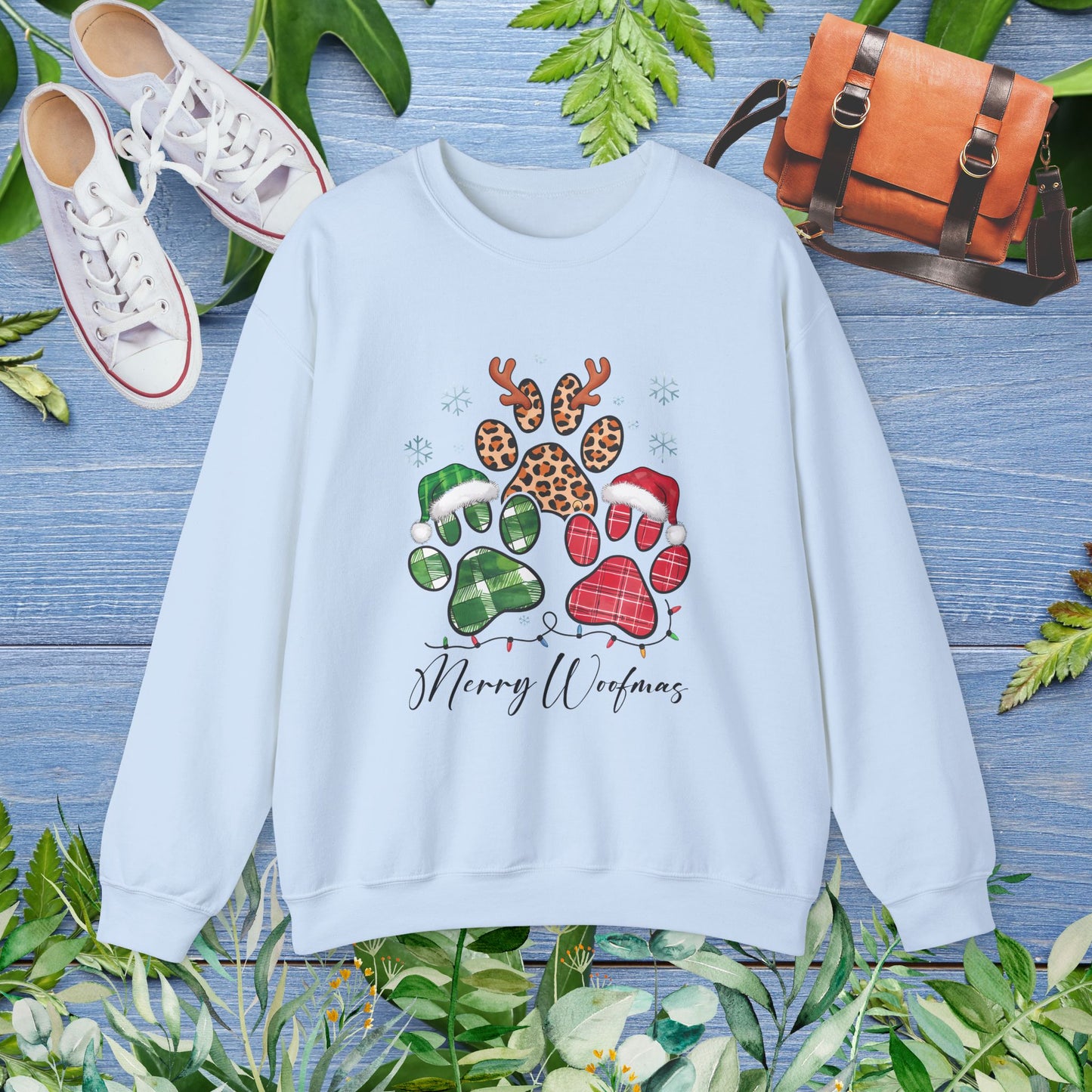 Merry Woofmas Pawprint Unisex Sweatshirt - furevermama