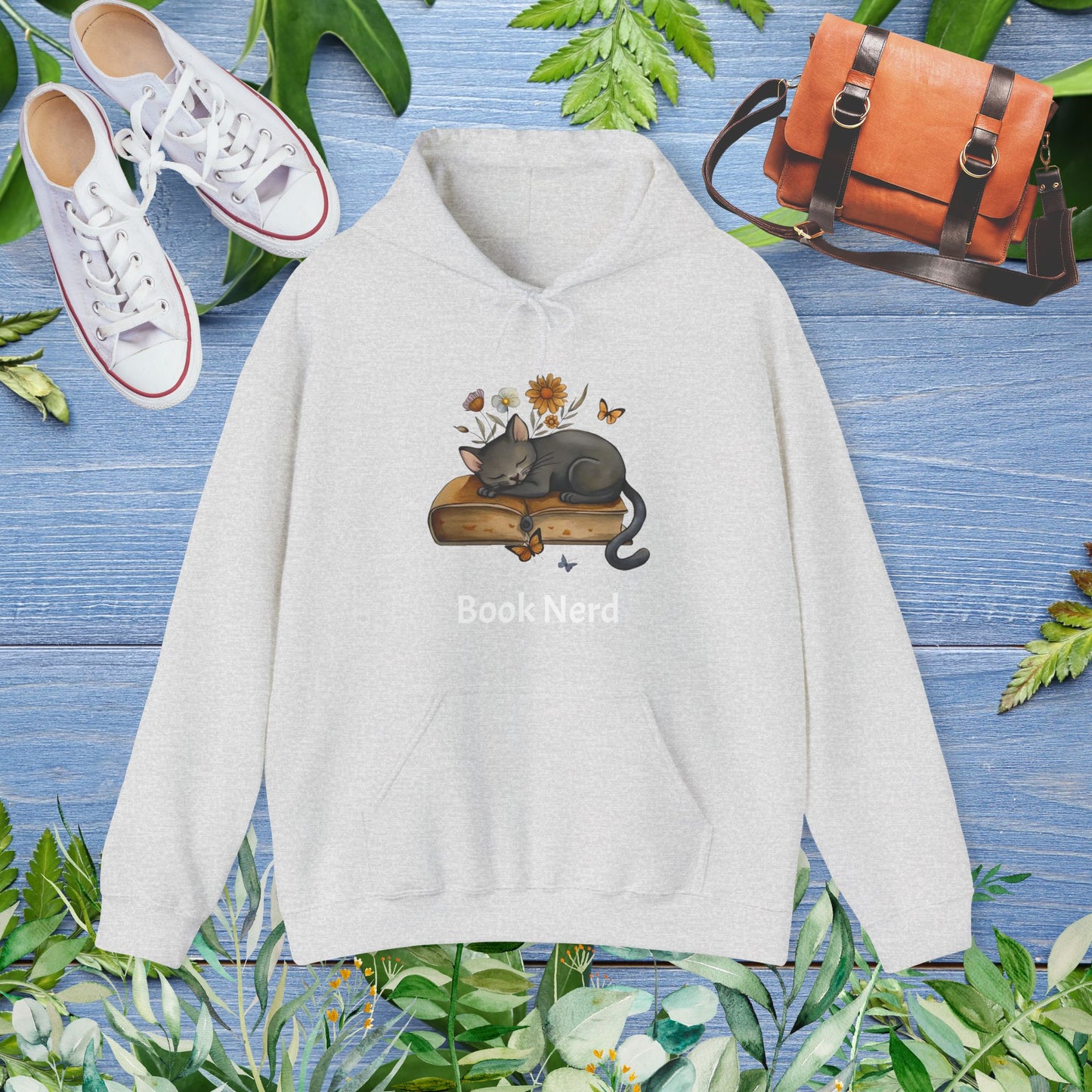 Cat The Book Nerb Unisex Hoodie - furevermama