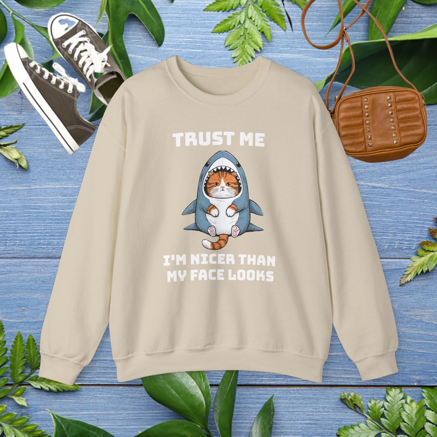 Cat in Shark Costume Unisex Sweatshirt - furevermama