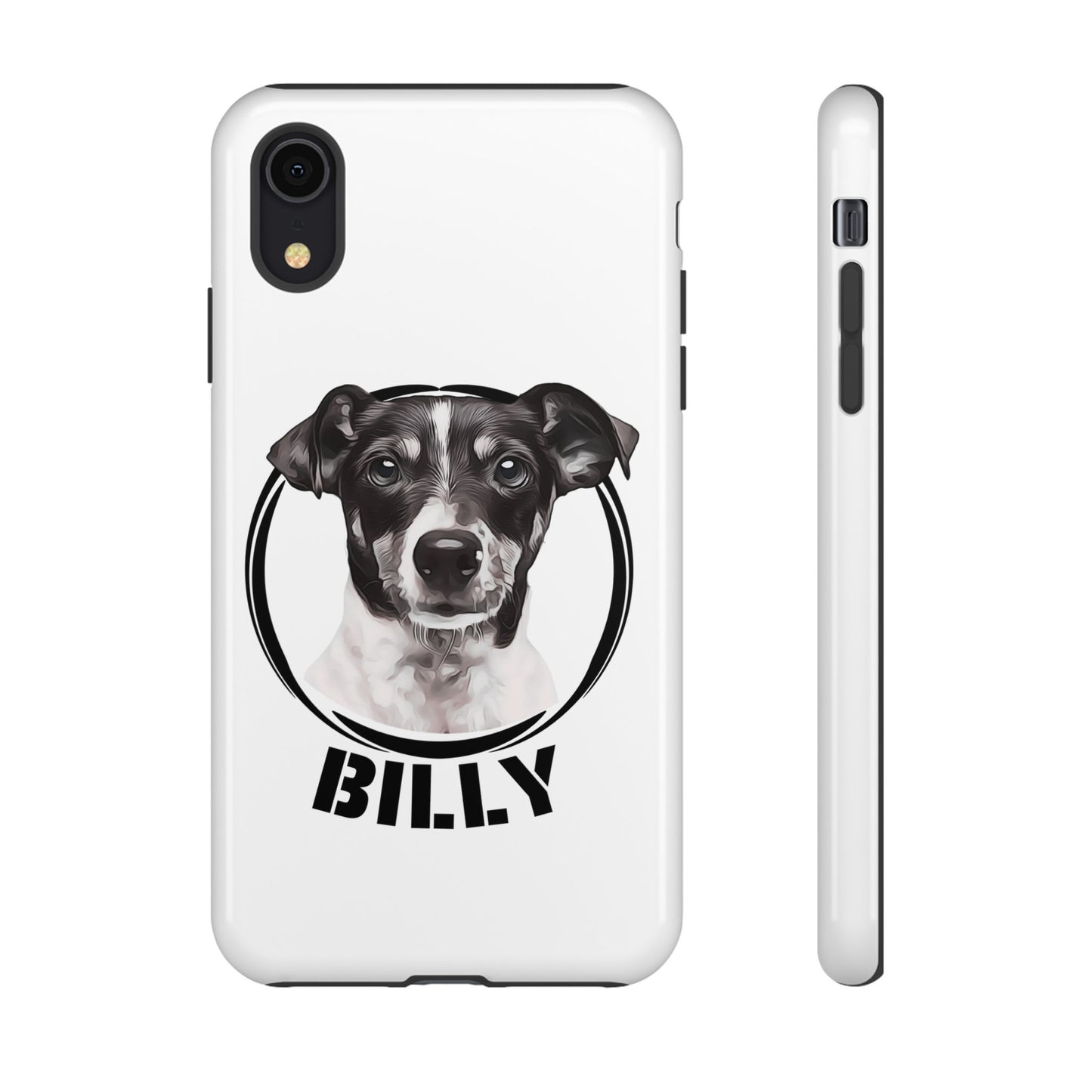Custom Pet Portrait Phone Case, Black and White - furevermama