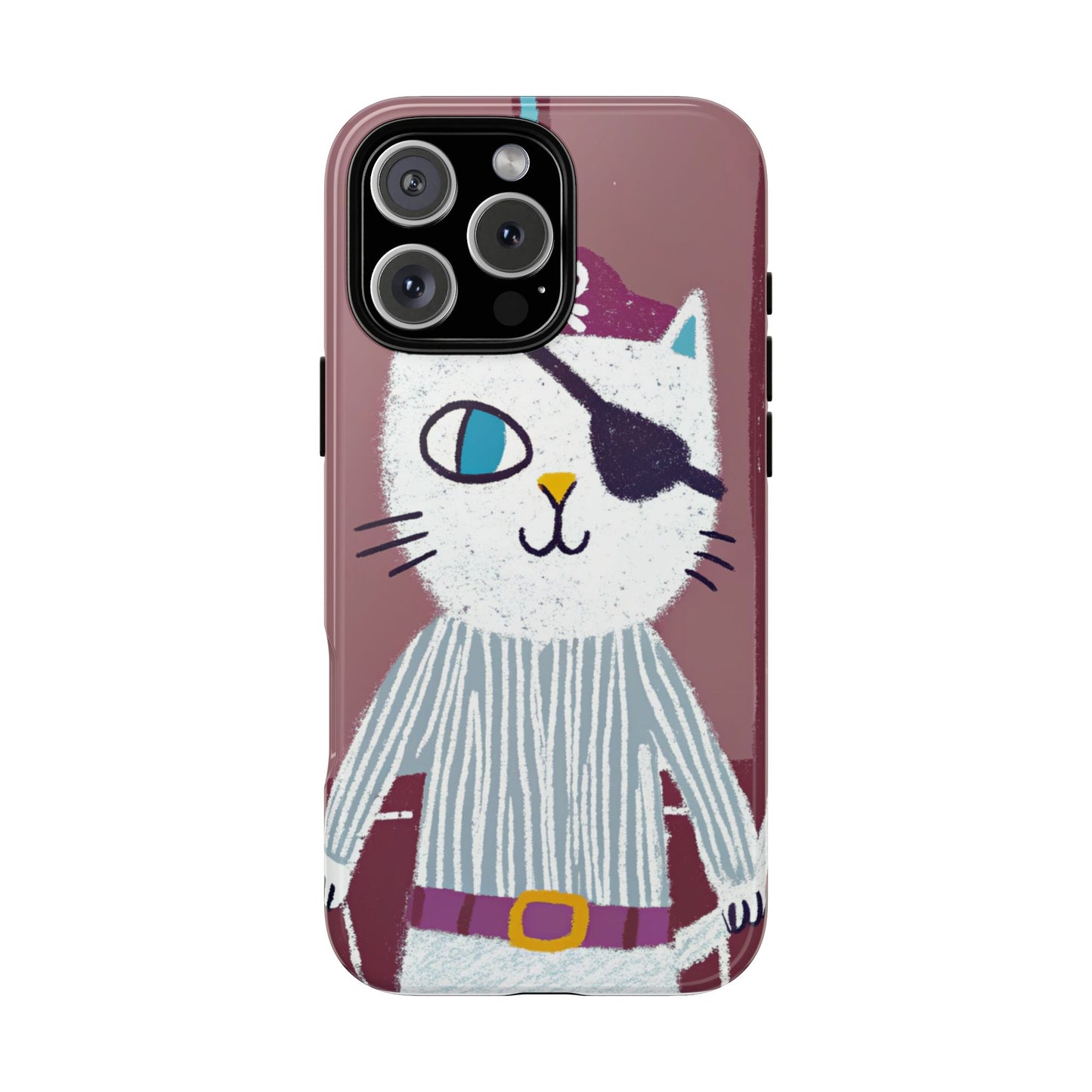 Phone Cases - Hand-Drawn Pirate Cat Design for Cat Lovers