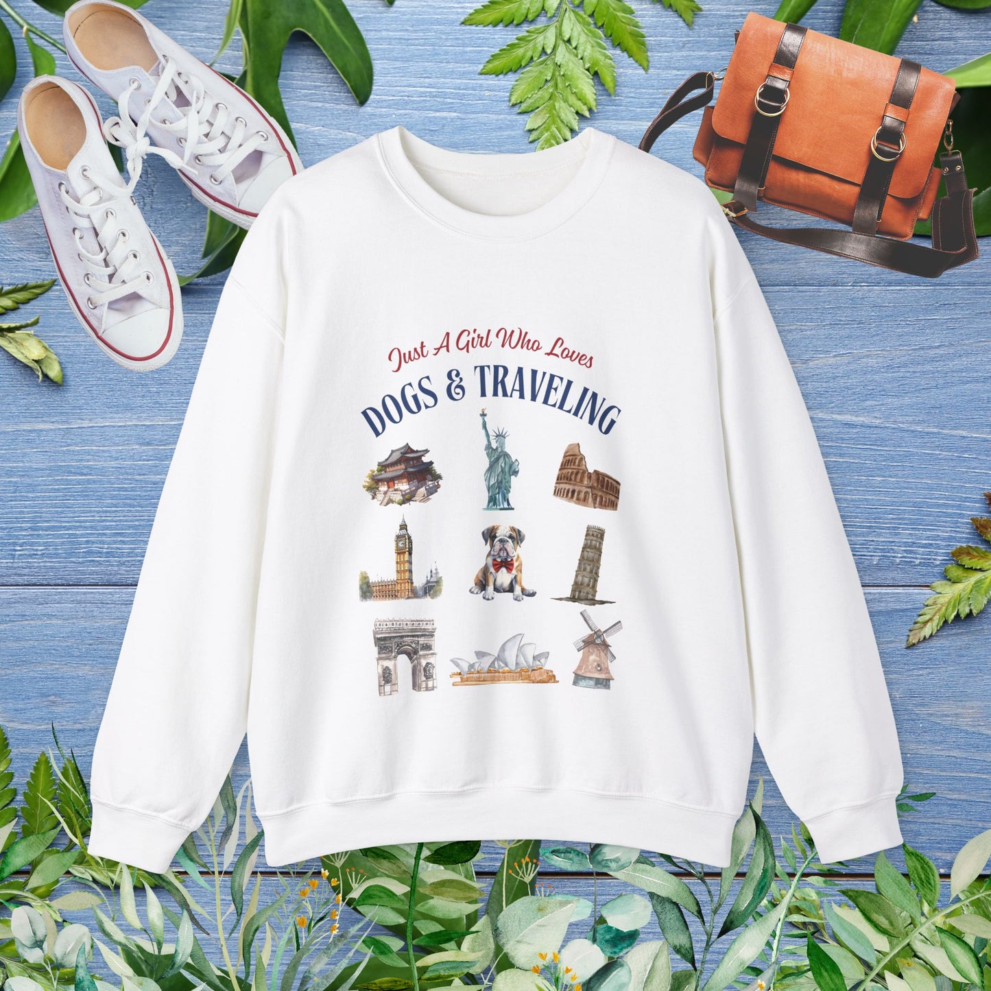 (Custom) Just A Girl Who Loves Dogs and Traveling Sweatshirt - furevermama