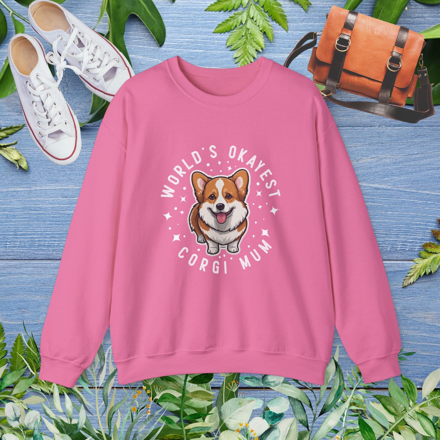 World's Okayest Corgi Mum Crewneck Sweatshirt - furevermama