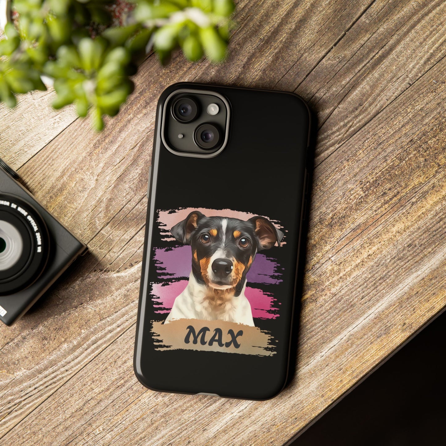 Custom Pet Portrait Phone Case, Pink Brush Edition - furevermama