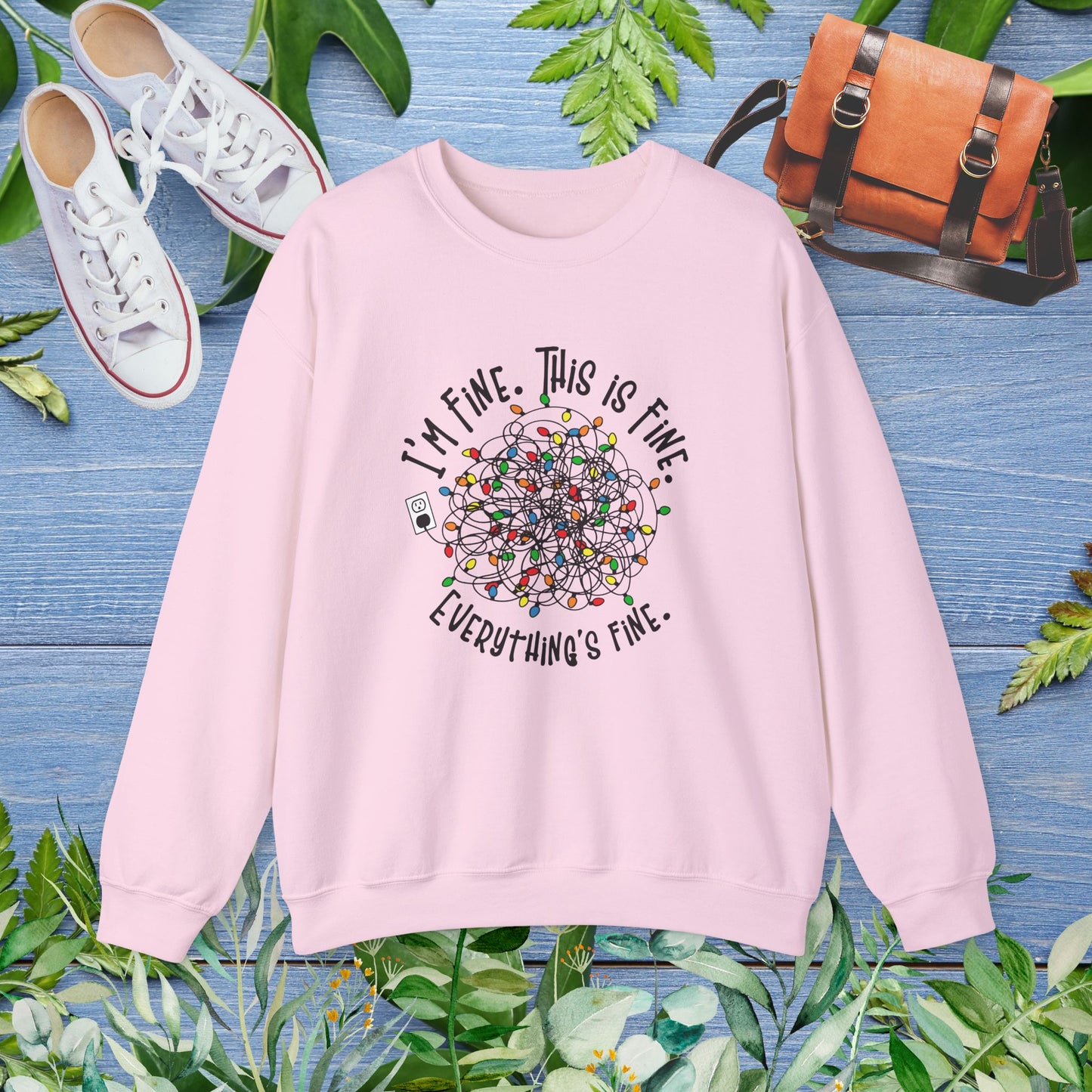 Everything Is Fine Unisex Heavy Blend™ Crewneck Sweatshirt - furevermama
