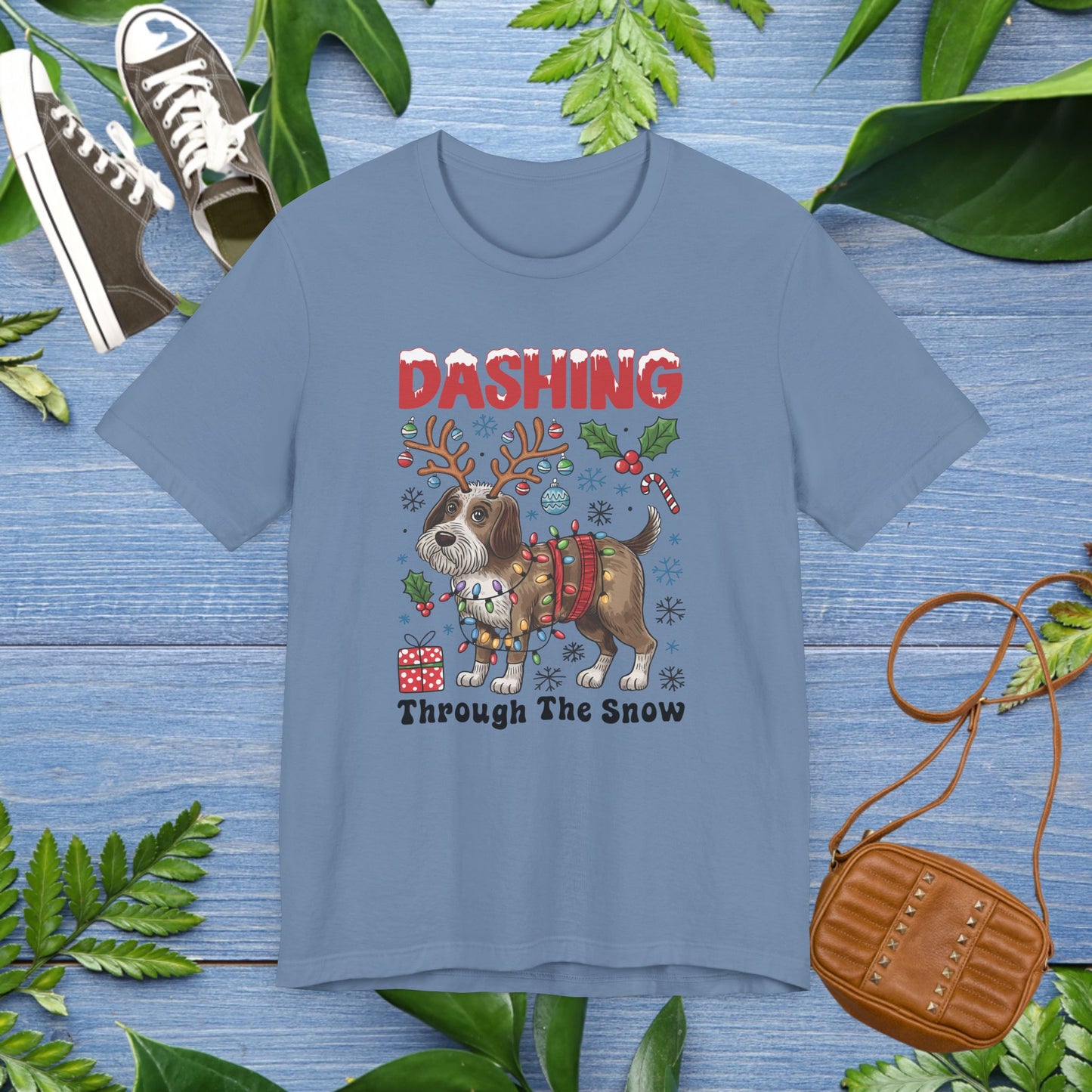 Dashing Through the Snow Dog Unisex T-Shirt - furevermama