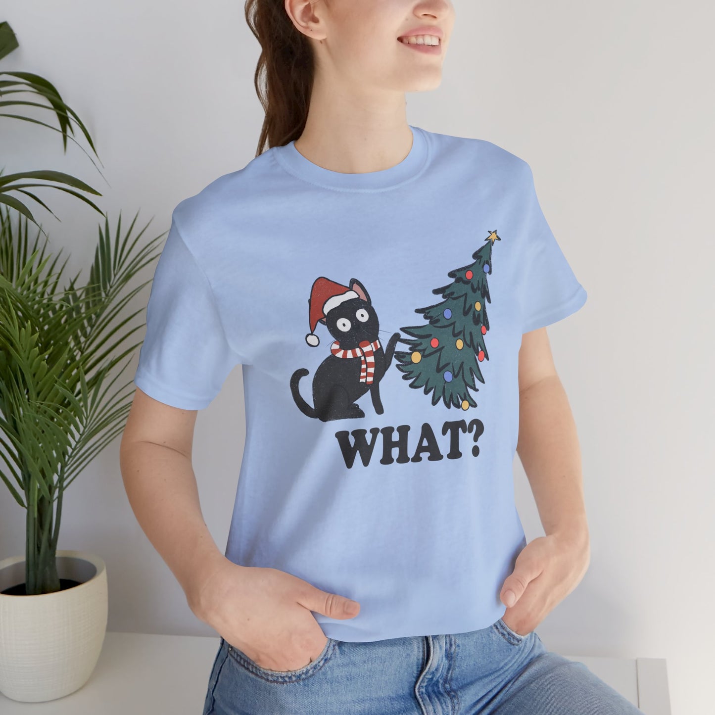 Christmas Tree & Cat Unisex Short Sleeve T-Shirt - furevermama