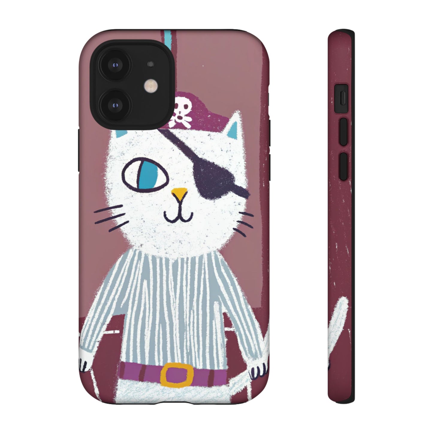 Phone Cases - Hand-Drawn Pirate Cat Design for Cat Lovers