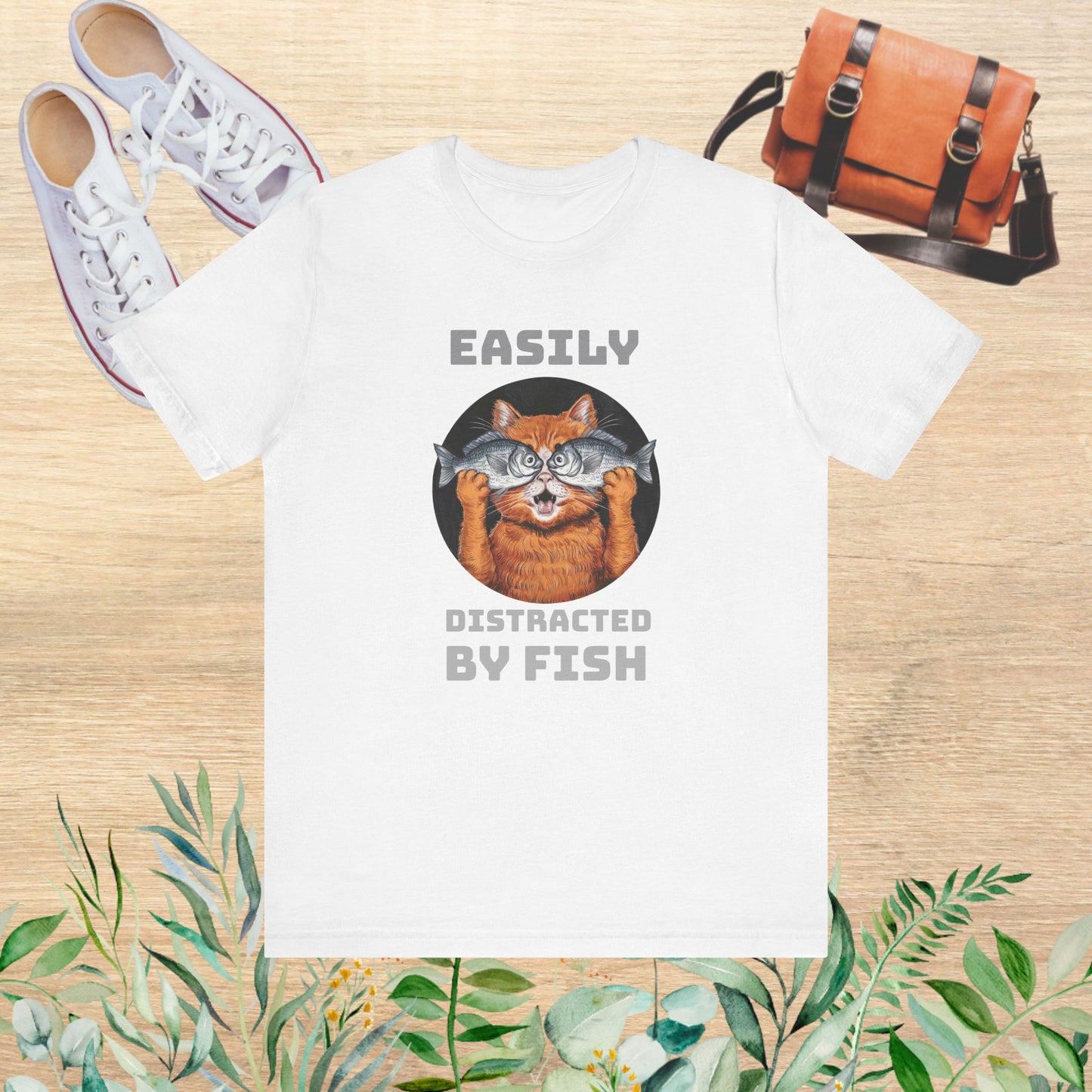 Easily Distracted by Fish, Cat T-Shirt - furevermama
