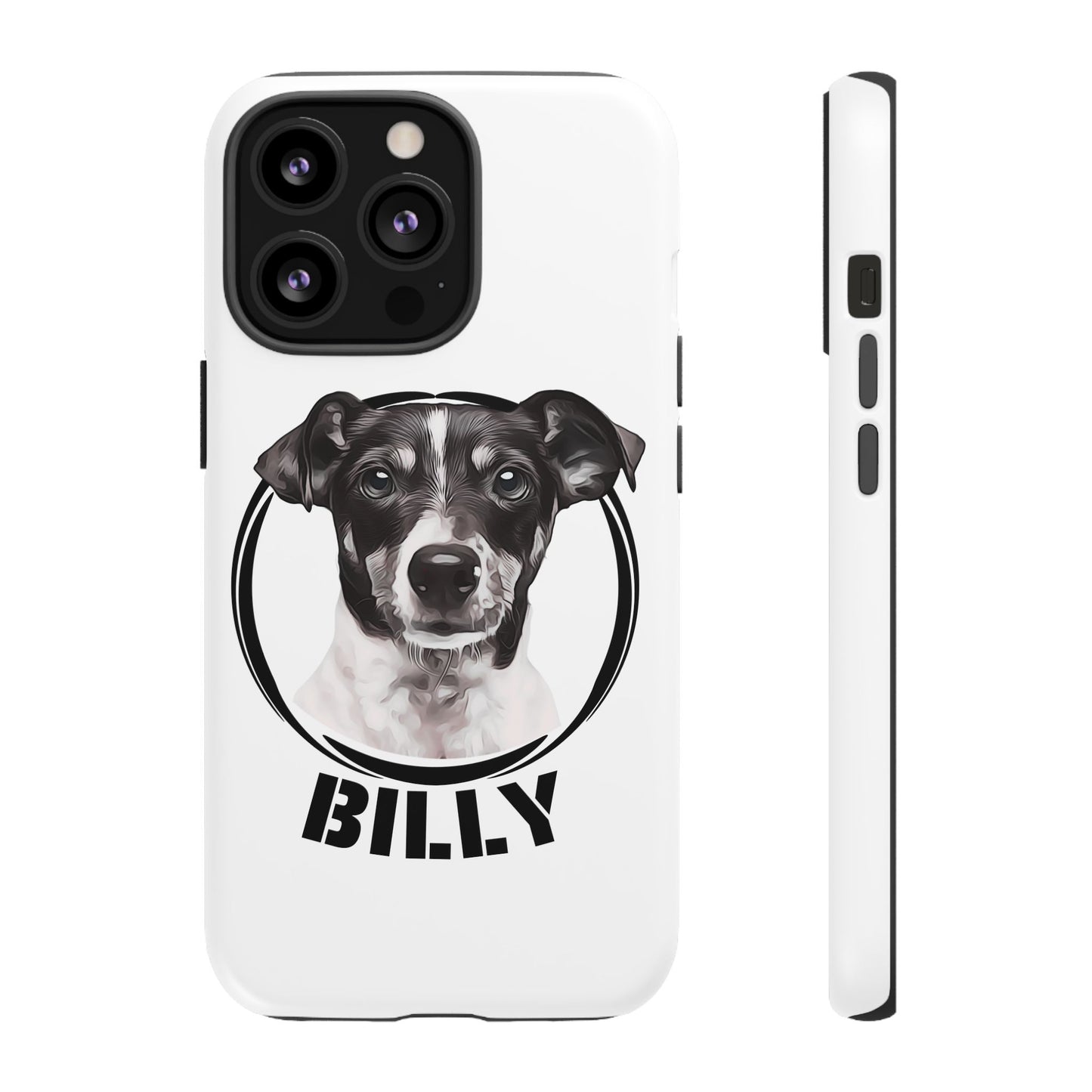 Custom Pet Portrait Phone Case, Black and White - furevermama