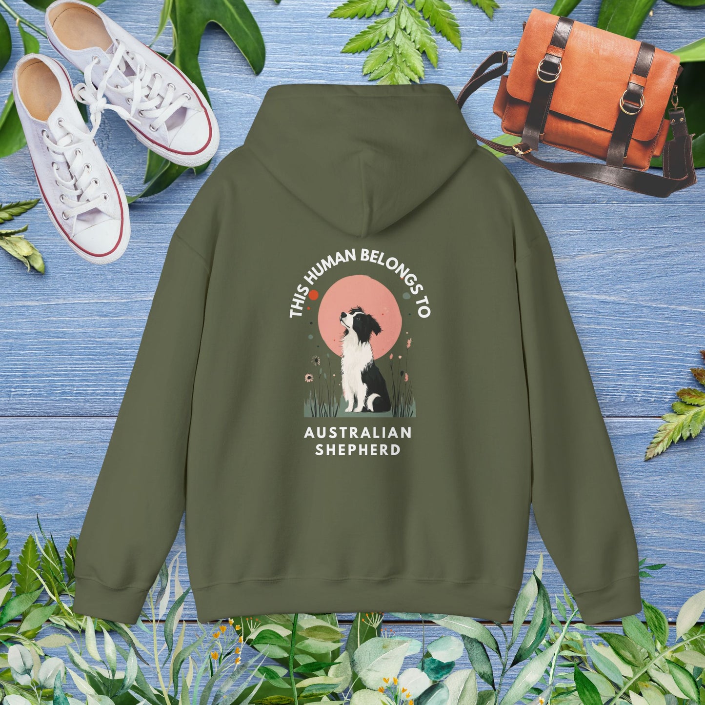This Human Belongs To Australian Shepherd Unisex Hoodie - furevermama