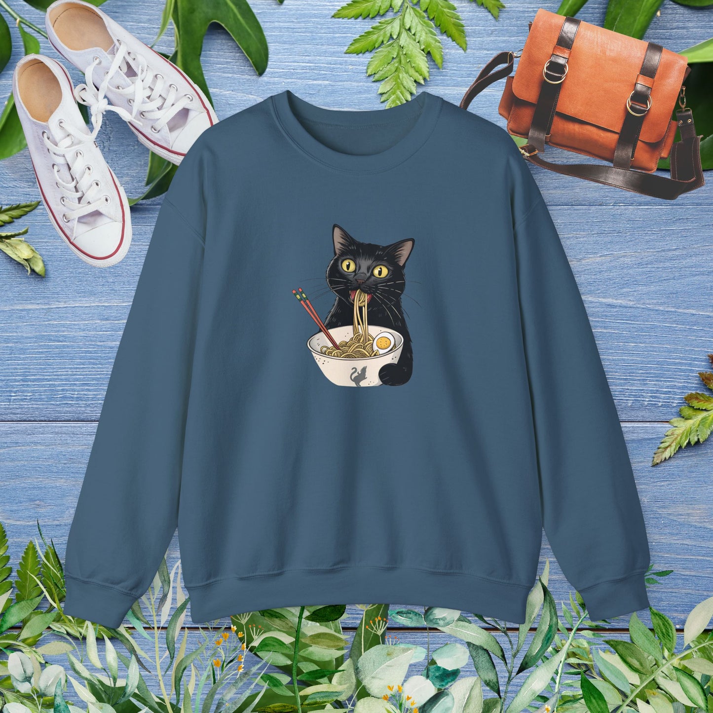 My Cat Eating My Ramen Crewneck Sweatshirt - furevermama