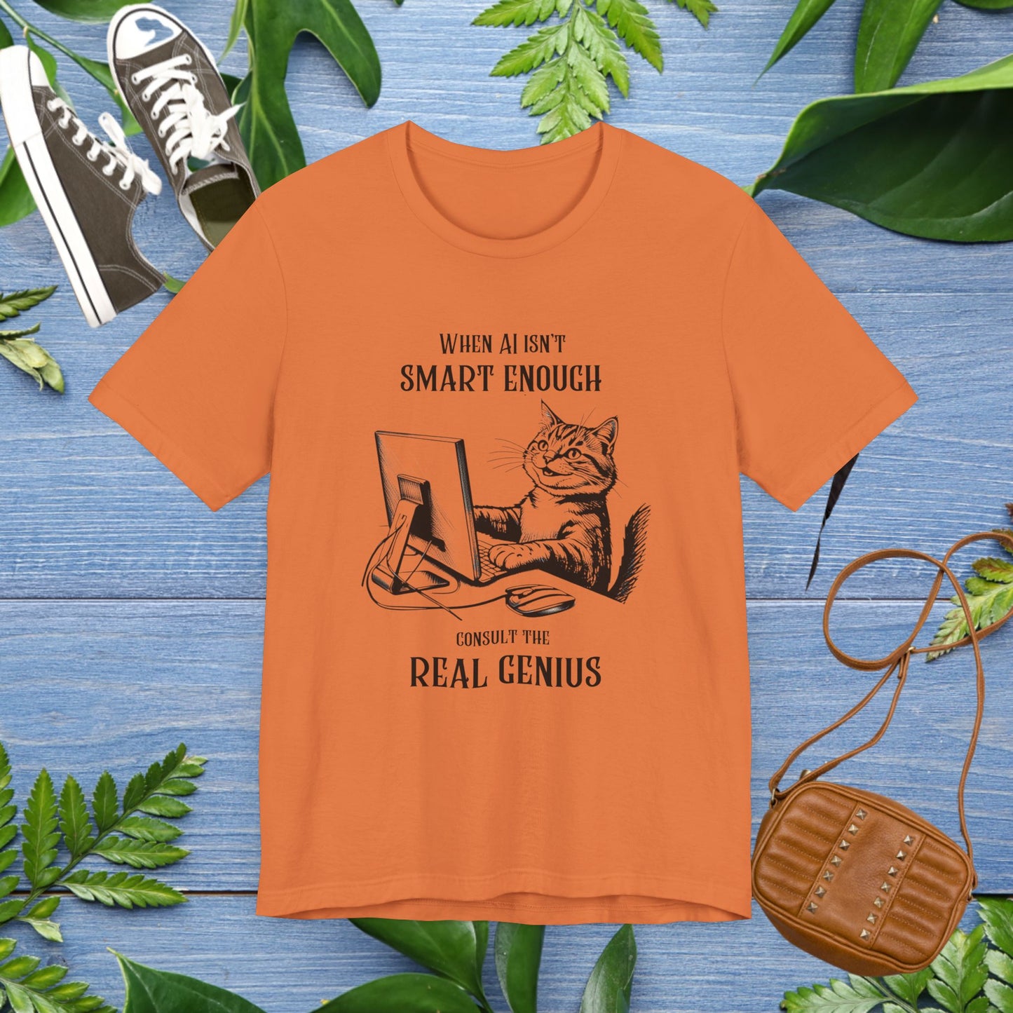 Cat Lover AI Enthusiast Unisex T-Shirt - Real Genius Design - furevermama