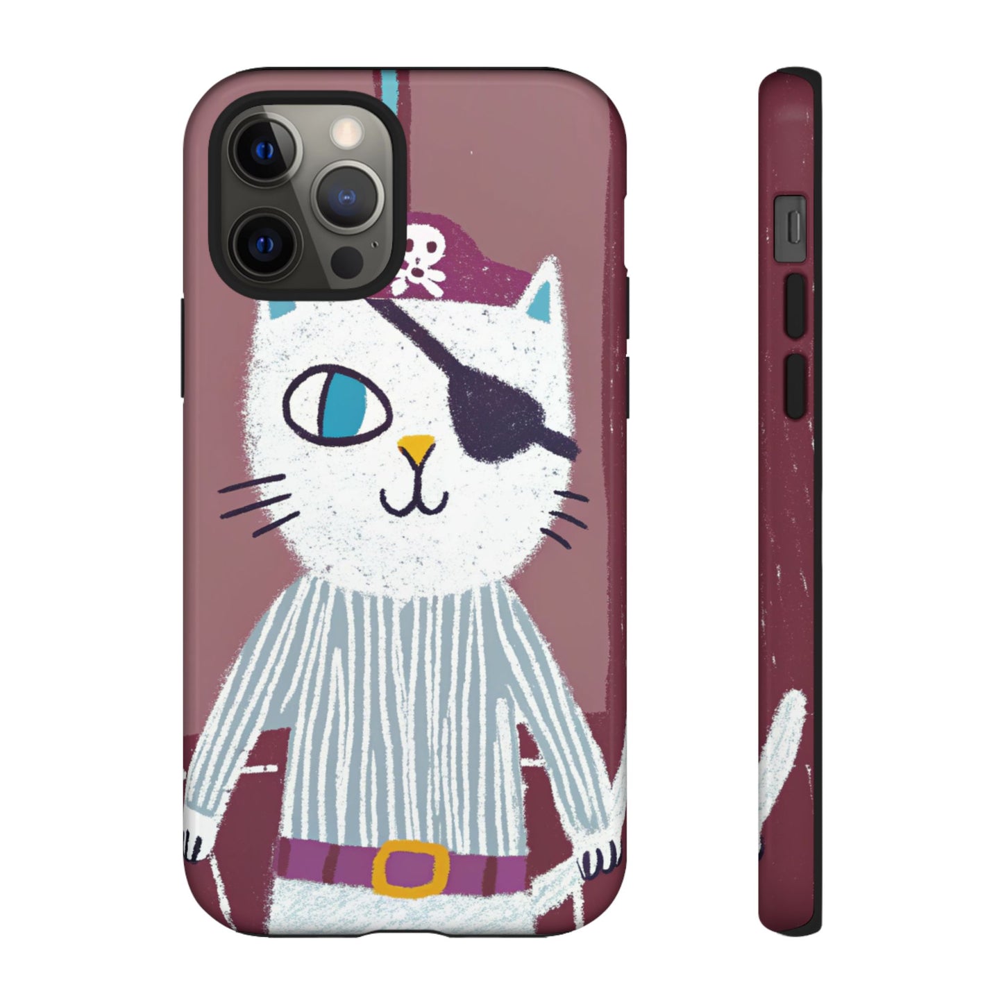 Phone Cases - Hand-Drawn Pirate Cat Design for Cat Lovers