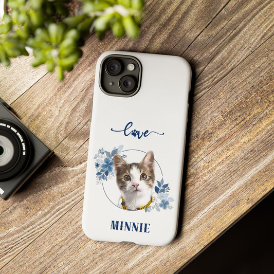 Custom Pet Portrait In Flower Circle Phone Case - furevermama