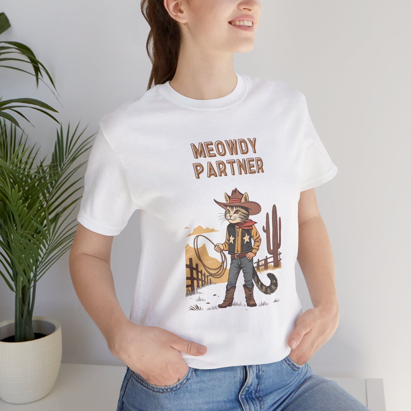 The Meowdy Partner - Cowboy Cat Image T-Shirt - furevermama