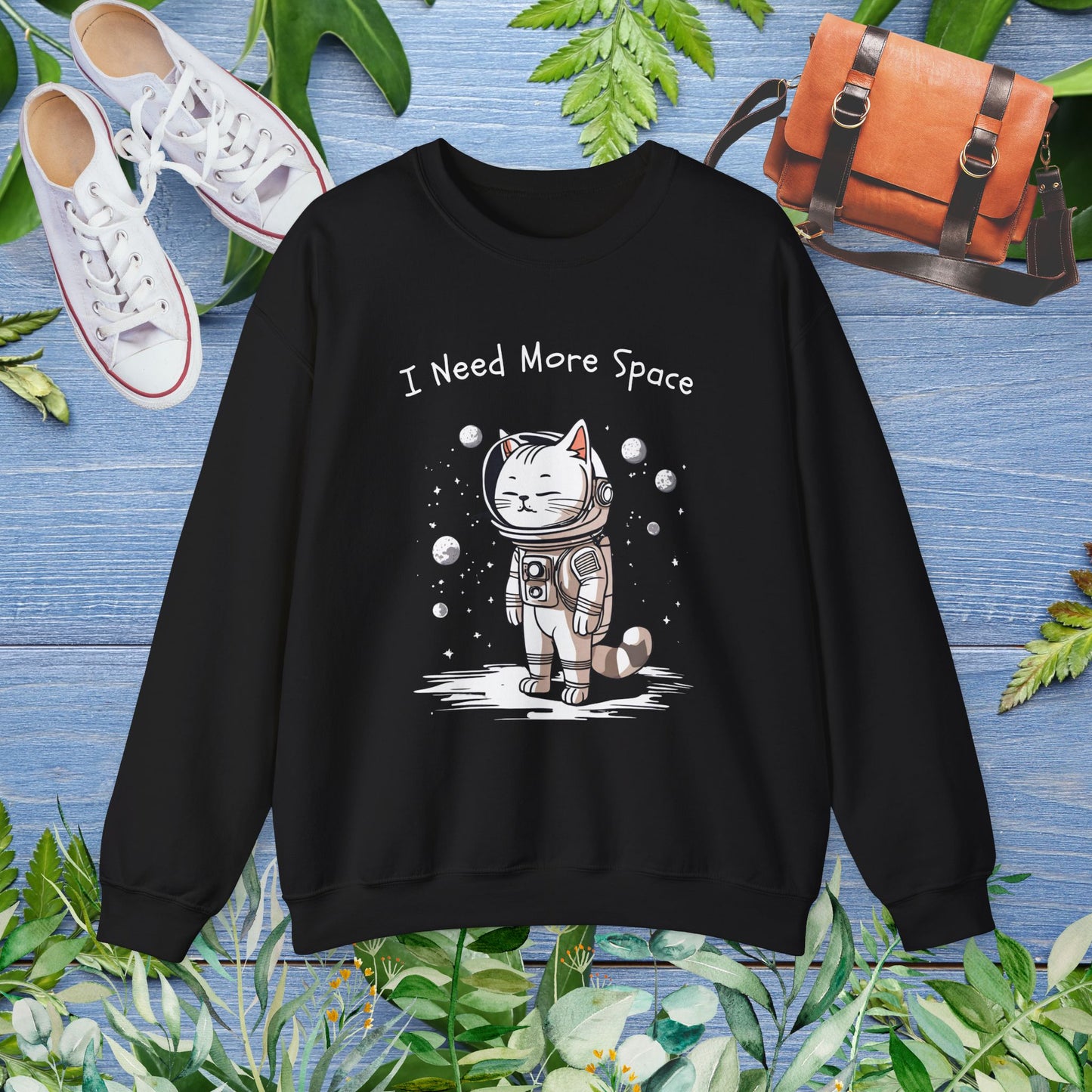 Space Cat Unisex Heavy Blend Crewneck Sweatshirt - furevermama