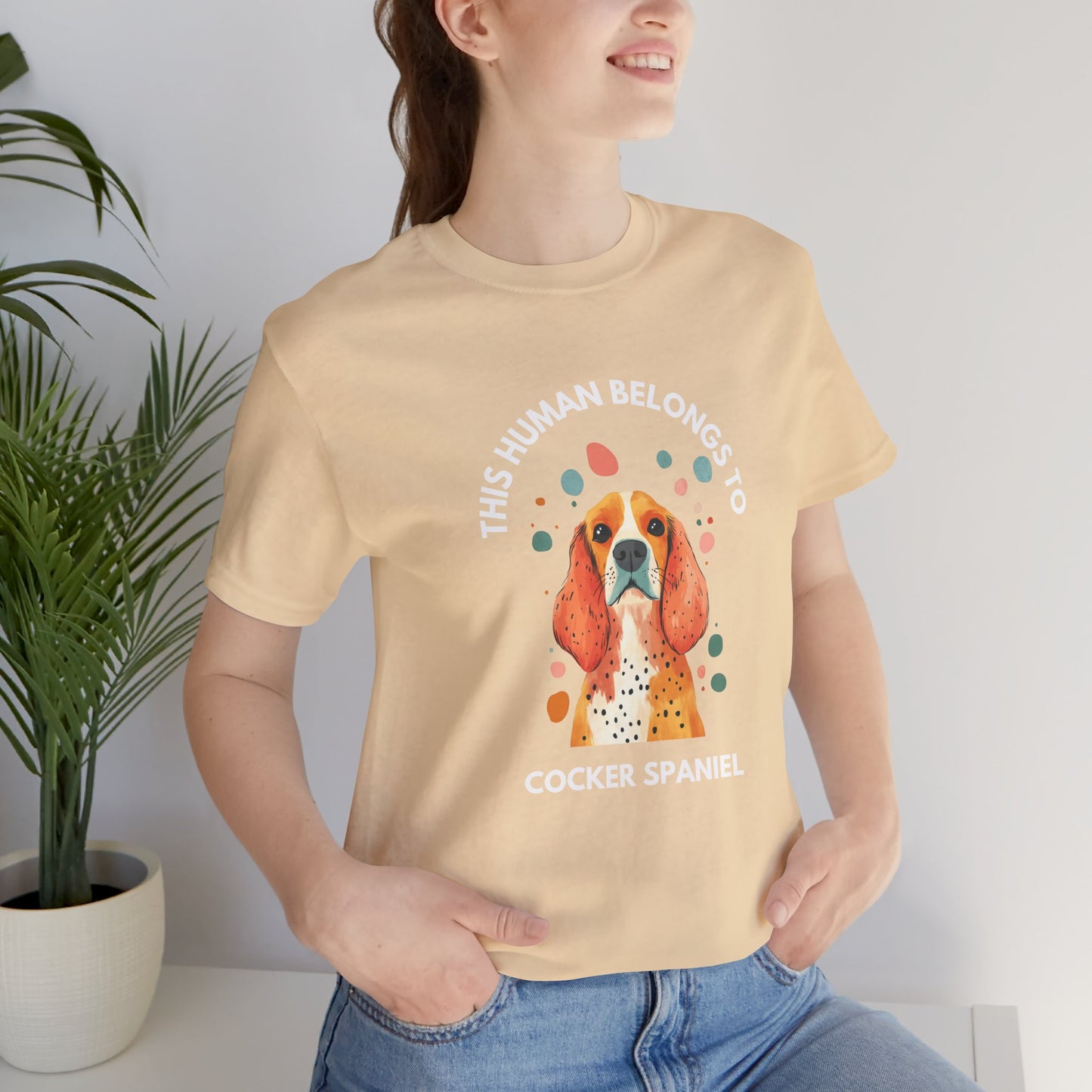 This Human Belongs To Cocker Spaniel Unisex T-Shirt - furevermama