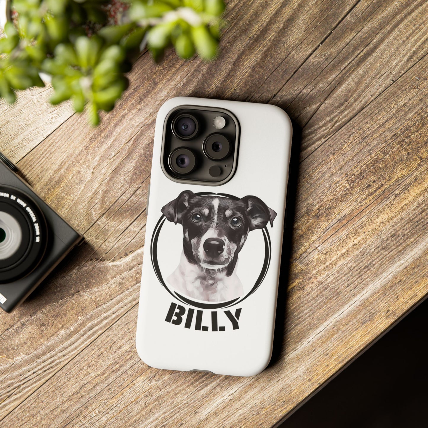 Custom Pet Portrait Phone Case, Black and White - furevermama