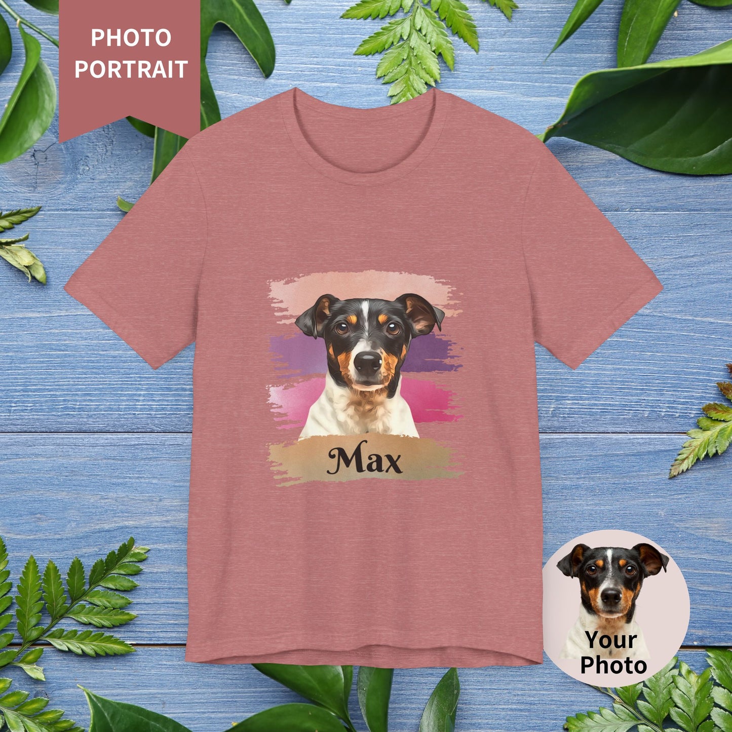 Custom Pet Portrait T-Shirt, Pink Brush Edition - furevermama