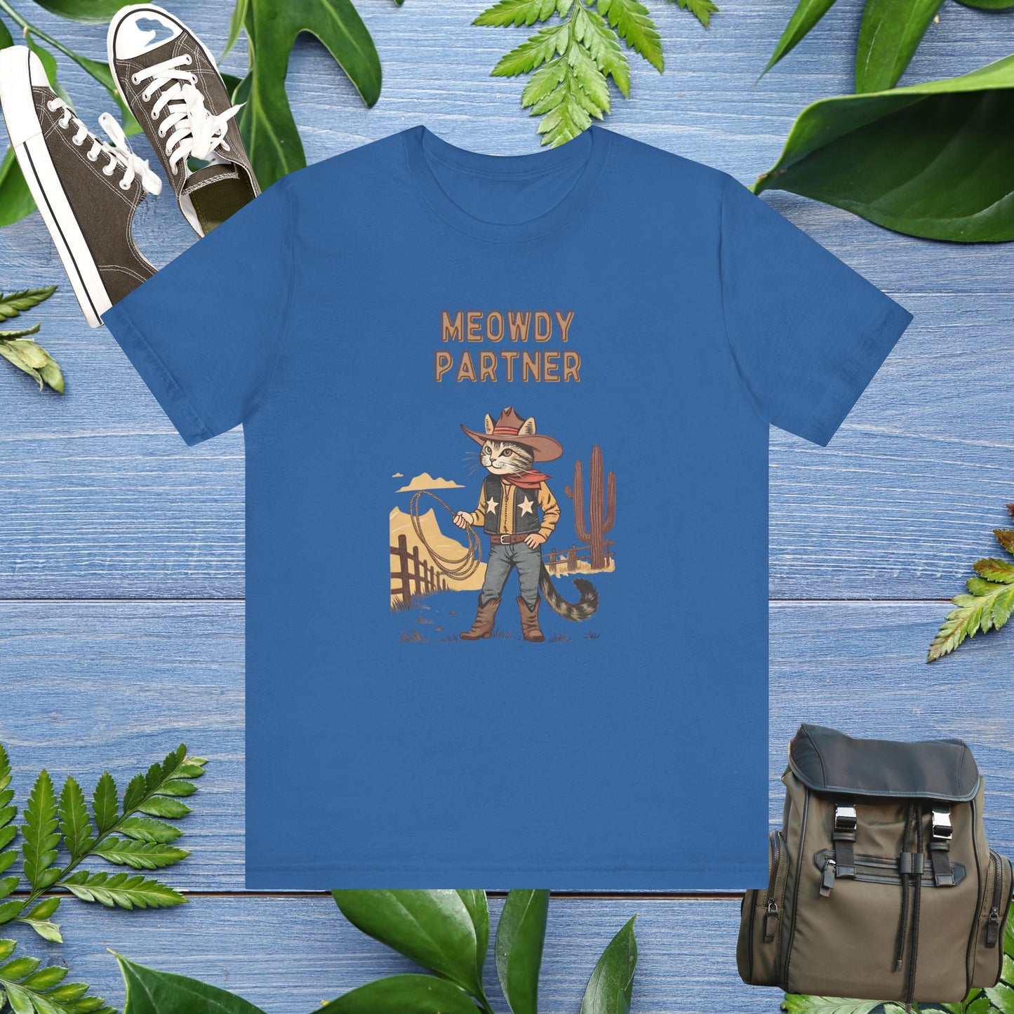 The Meowdy Partner - Cowboy Cat Image T-Shirt - furevermama