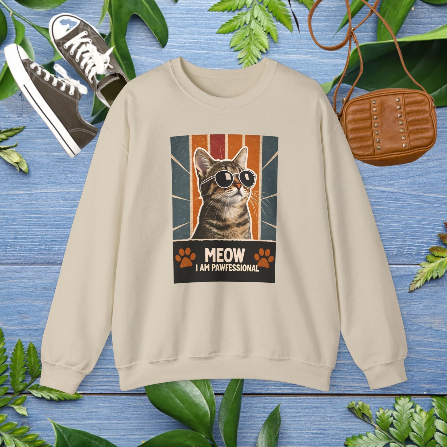 I Am Pawfessional Cat Unisex Heavy Blend Crewneck Sweatshirt - furevermama