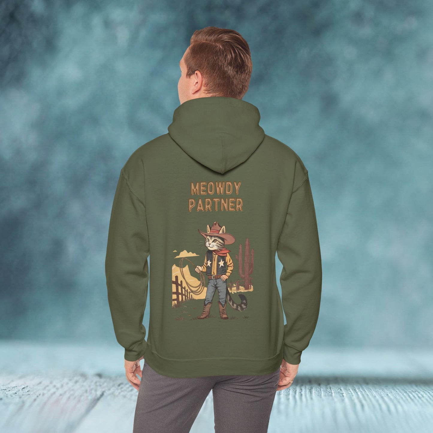 The Meowdy Partner Cat Unisex Hoodie (Back Print) - furevermama
