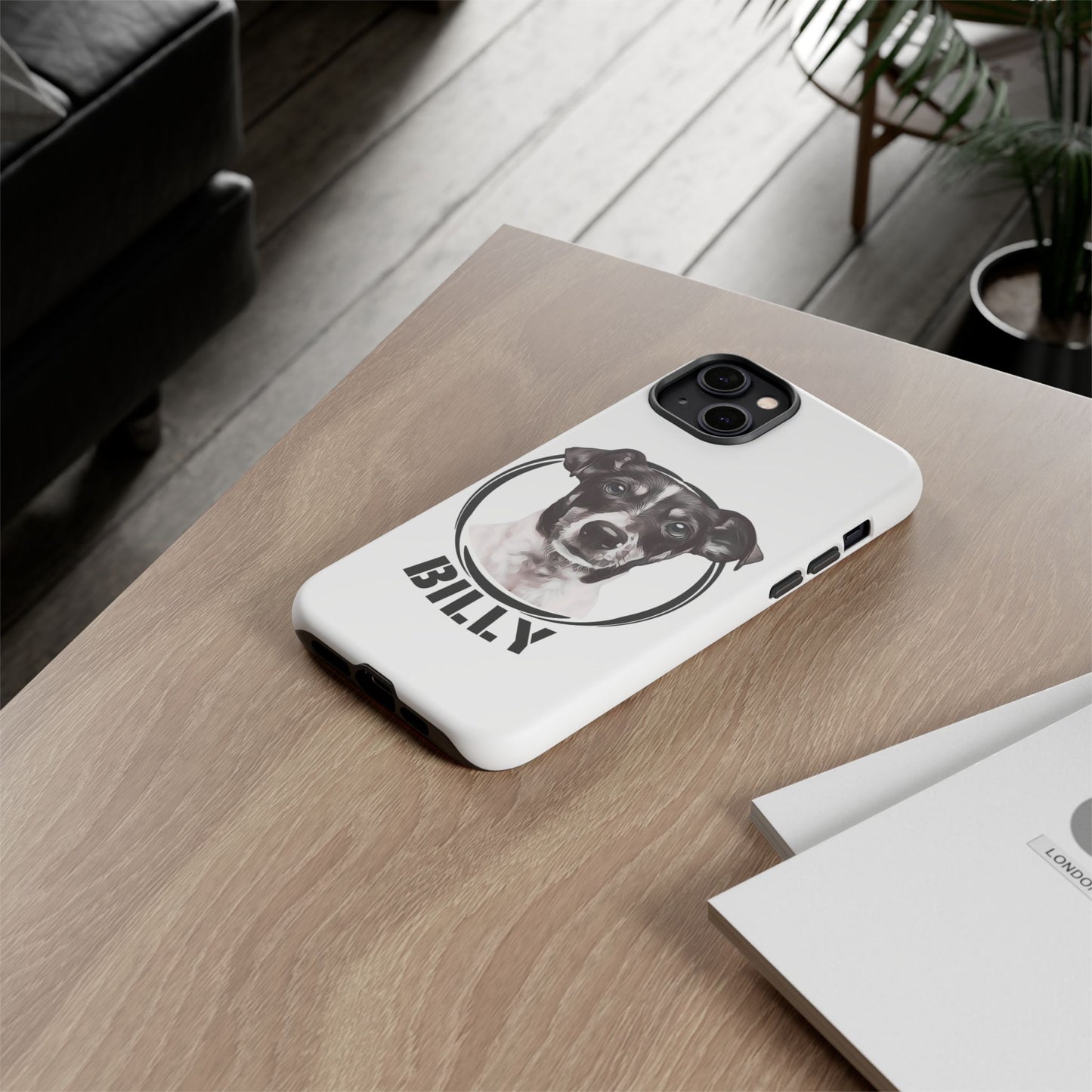 Custom Pet Portrait Phone Case, Black and White - furevermama