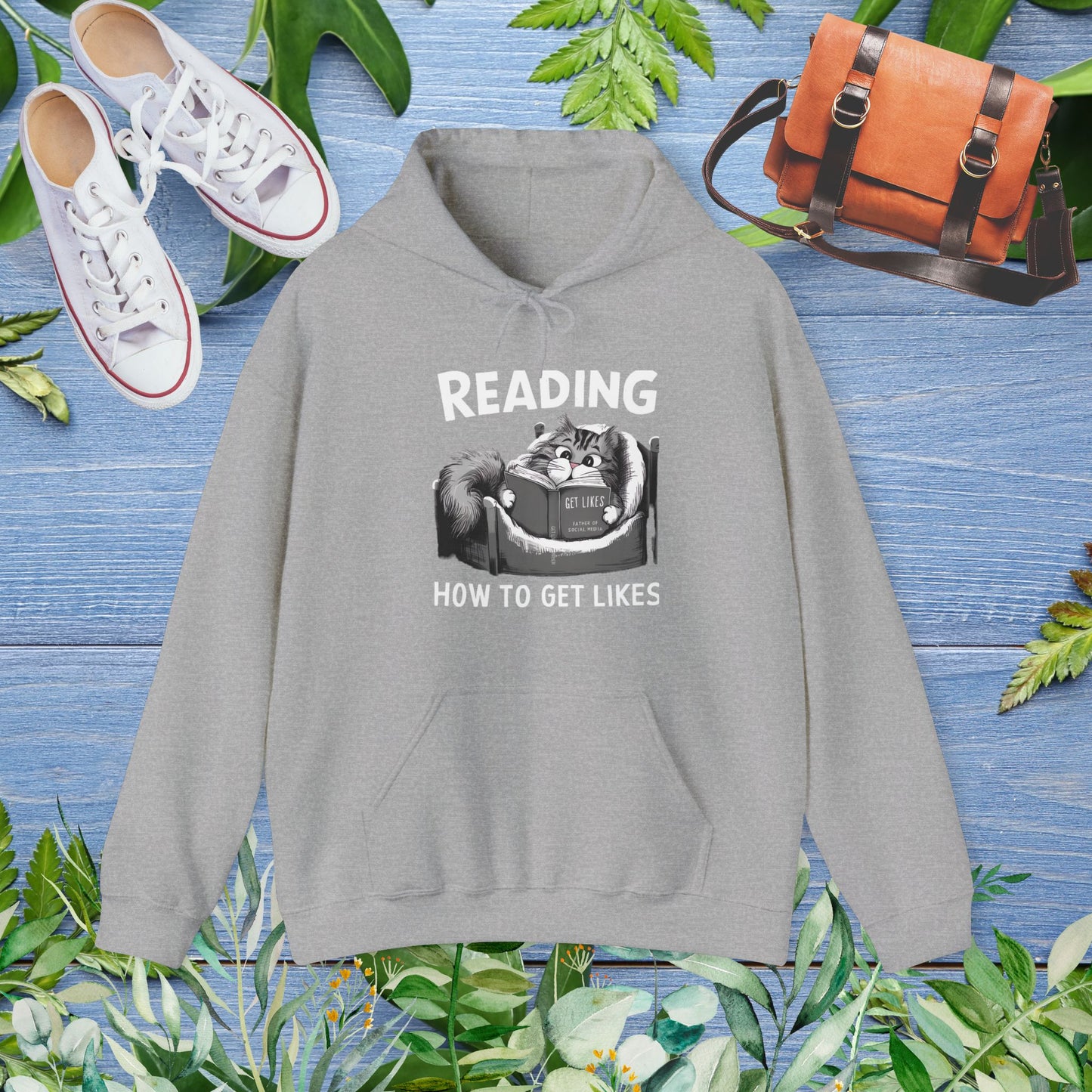Cat Reading : How to Get Likes Hoodie - furevermama