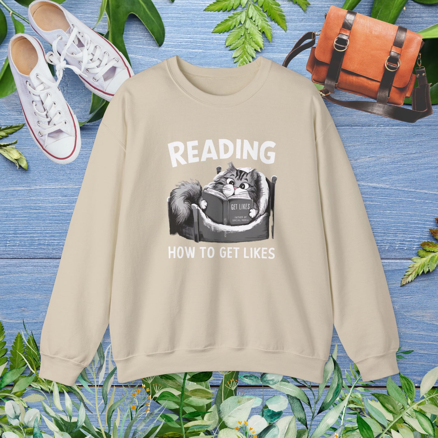 Cat Reading Book 'How to Get Like' Sweatshirt - furevermama
