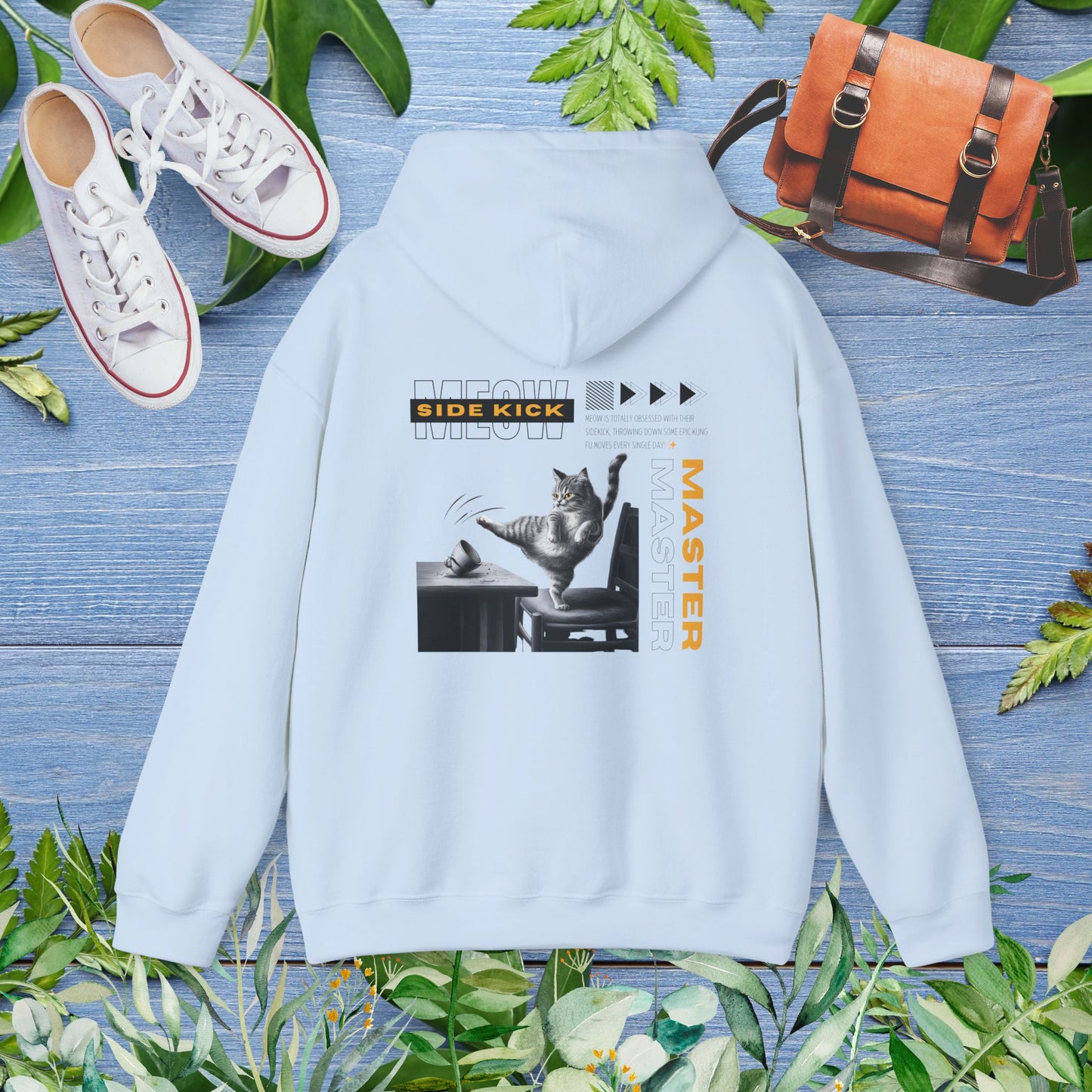 Meow Side Kick Unisex Hoodie (Double-Sided) - furevermama